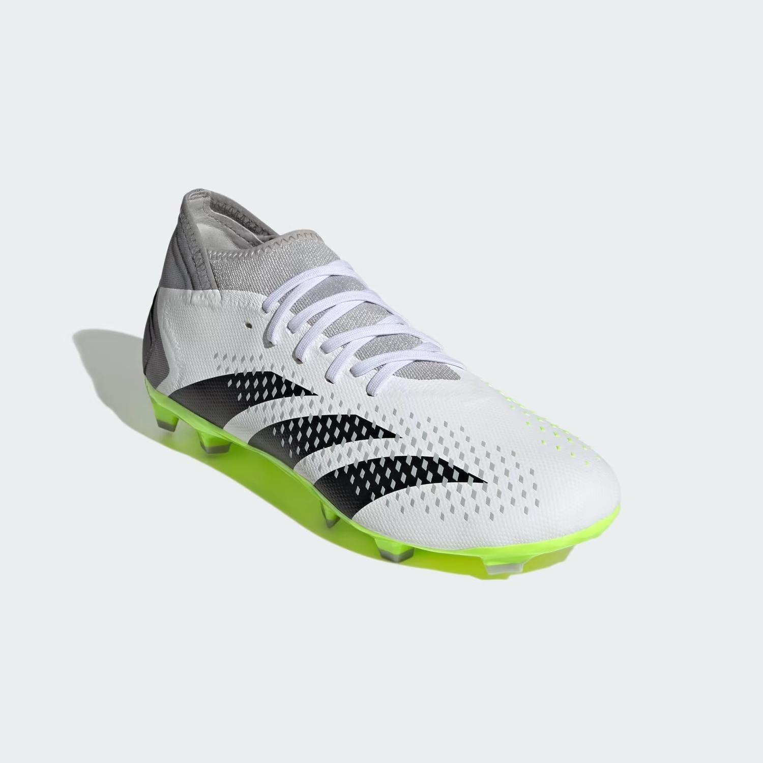 WHITE* Men's Predator Accuracy .3 Firm Ground Boots Shoes In Cloud White / Core Black / Lucid Lemon