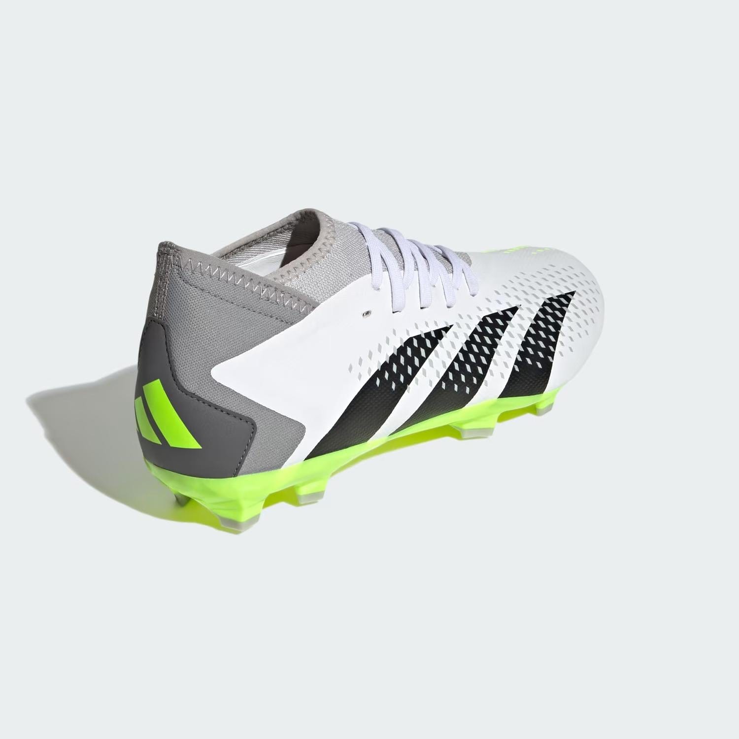 WHITE* Men's Predator Accuracy .3 Firm Ground Boots Shoes In Cloud White / Core Black / Lucid Lemon