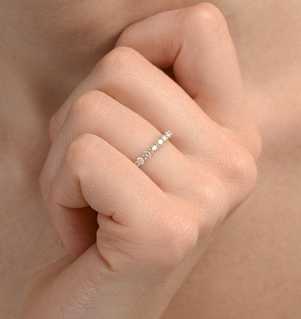 Chloe Lab Diamond Eternity Ring 18K Gold Claw Set 1.00ct H/Si