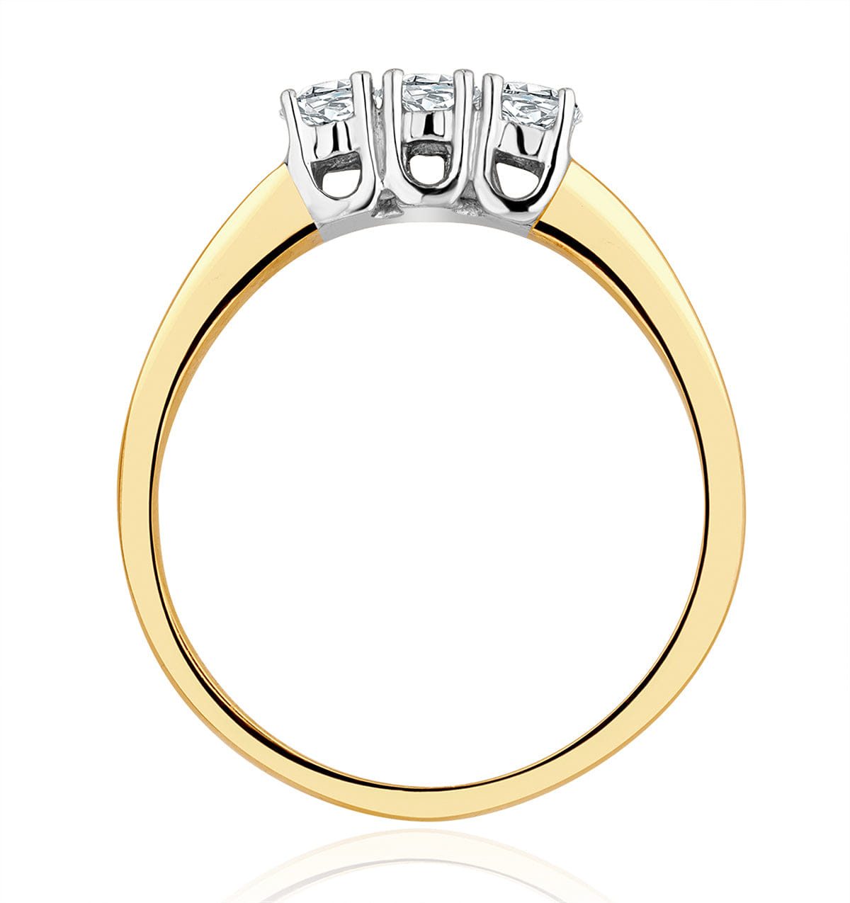 Chloe 18K Gold 3 Stone Lab Diamond Ring 0.50CT H/SI