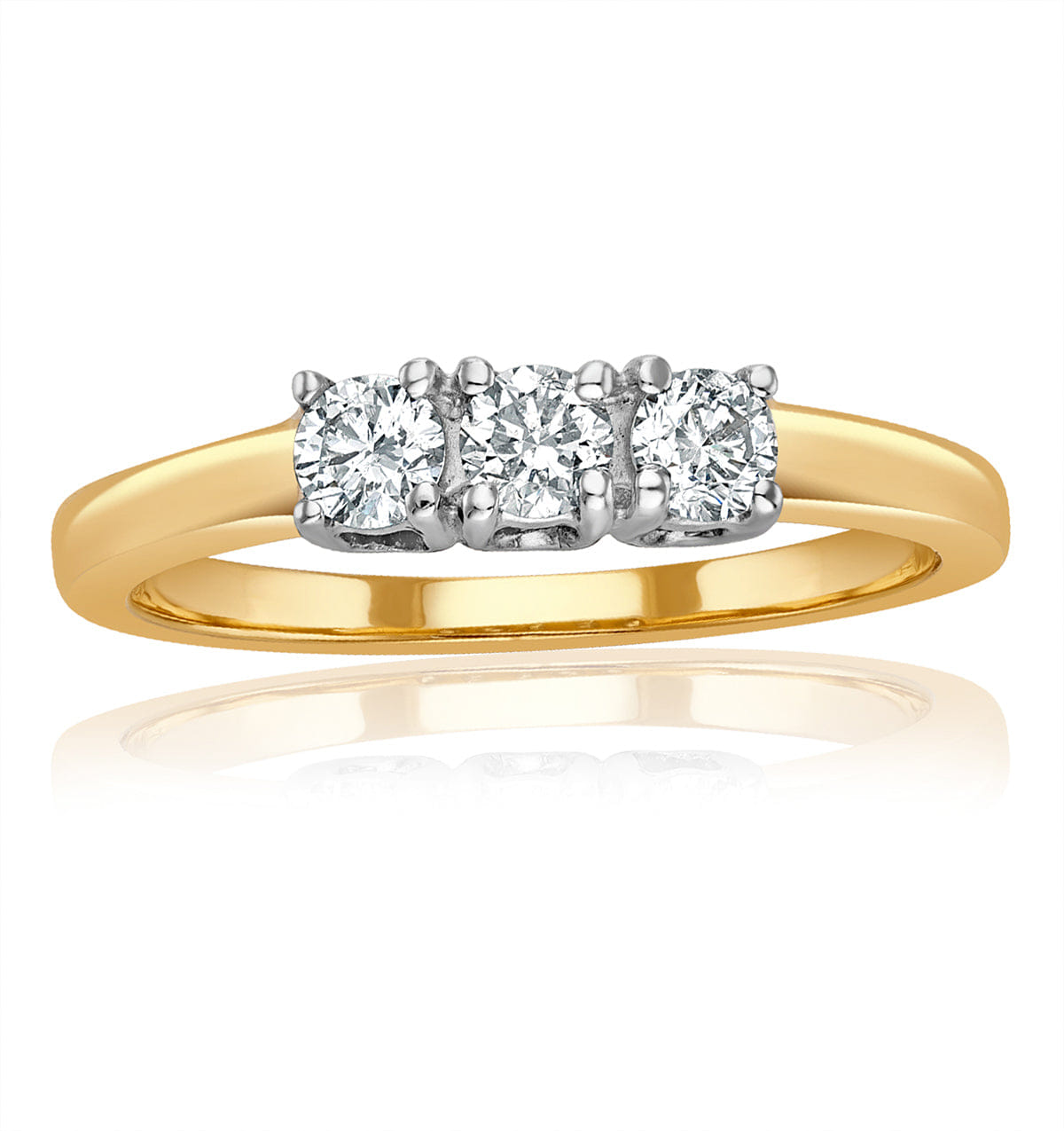Chloe 18K Gold 3 Stone Diamond Ring 0.30CT H/SI