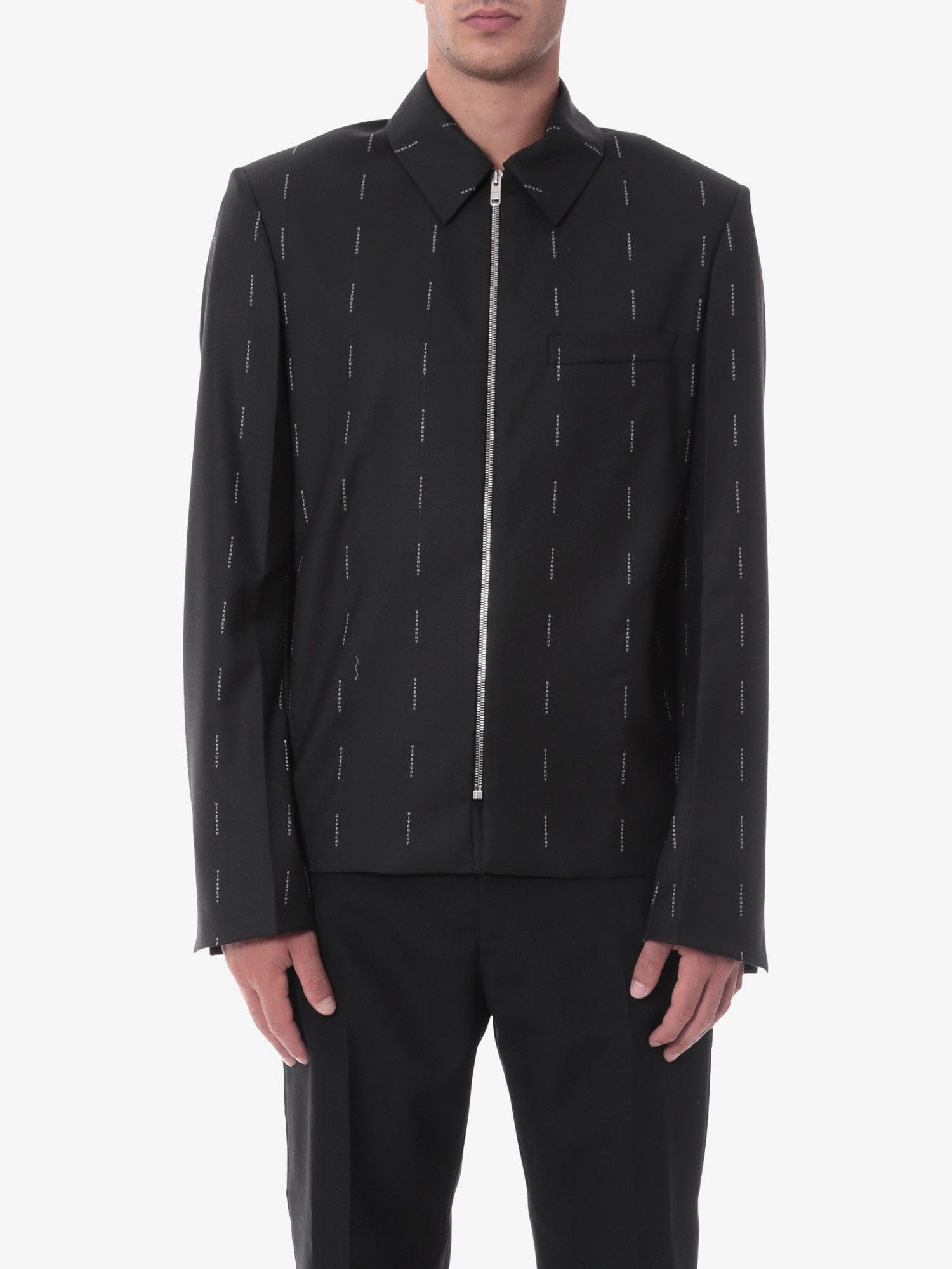 Givenchy Wool blazer with all - over logo print