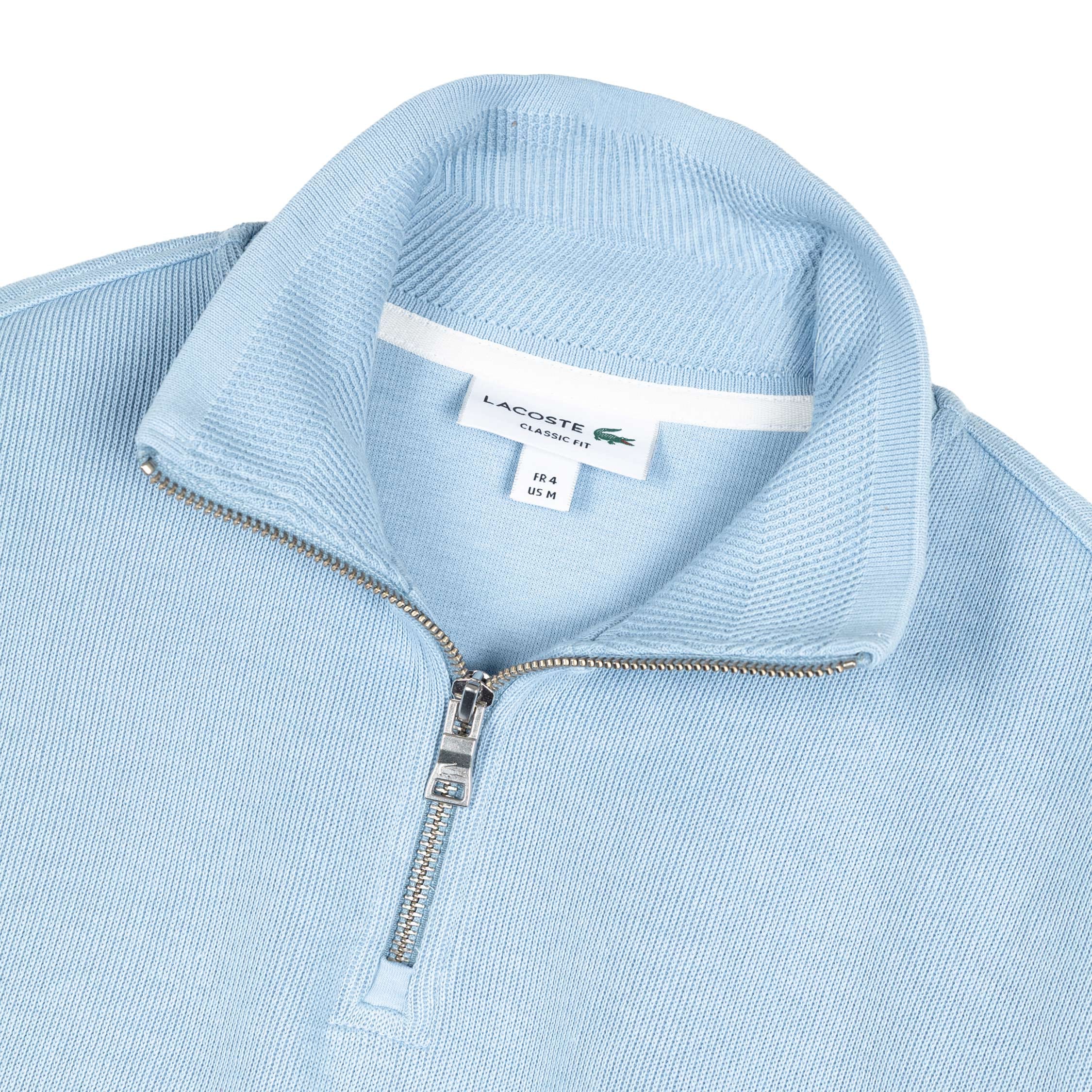 Lacoste Zippered Stand Up Collar Cotton Sweatshirt