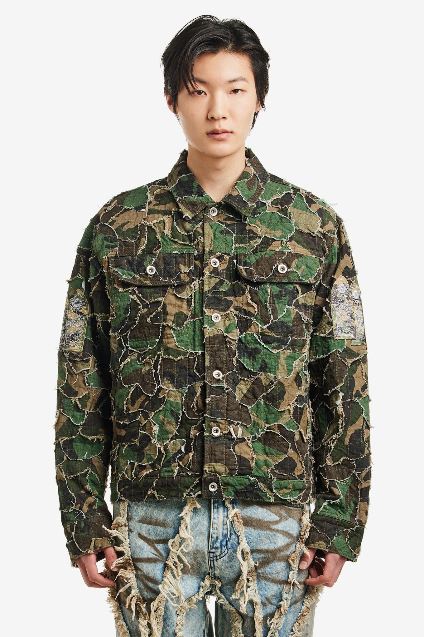 WHO Decides WAR CAMO TRUCKER JACKET