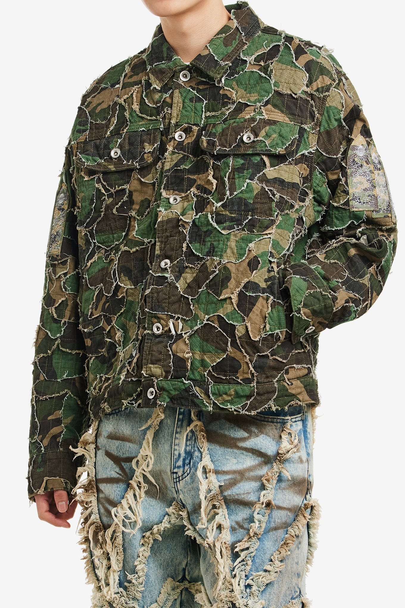 WHO Decides WAR CAMO TRUCKER JACKET