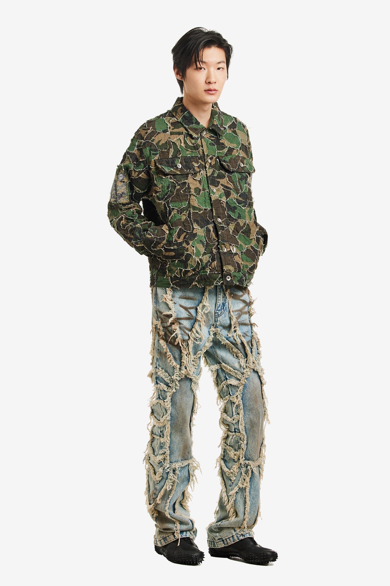 WHO Decides WAR CAMO TRUCKER JACKET