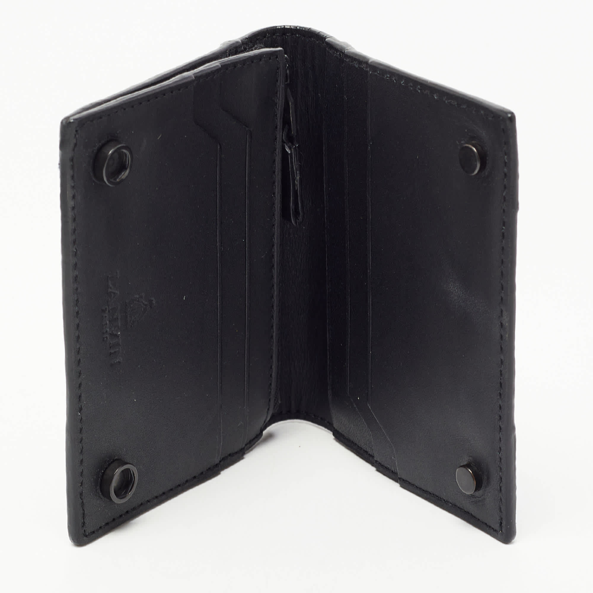 Lanvin White/black Glitter Leather Card Case