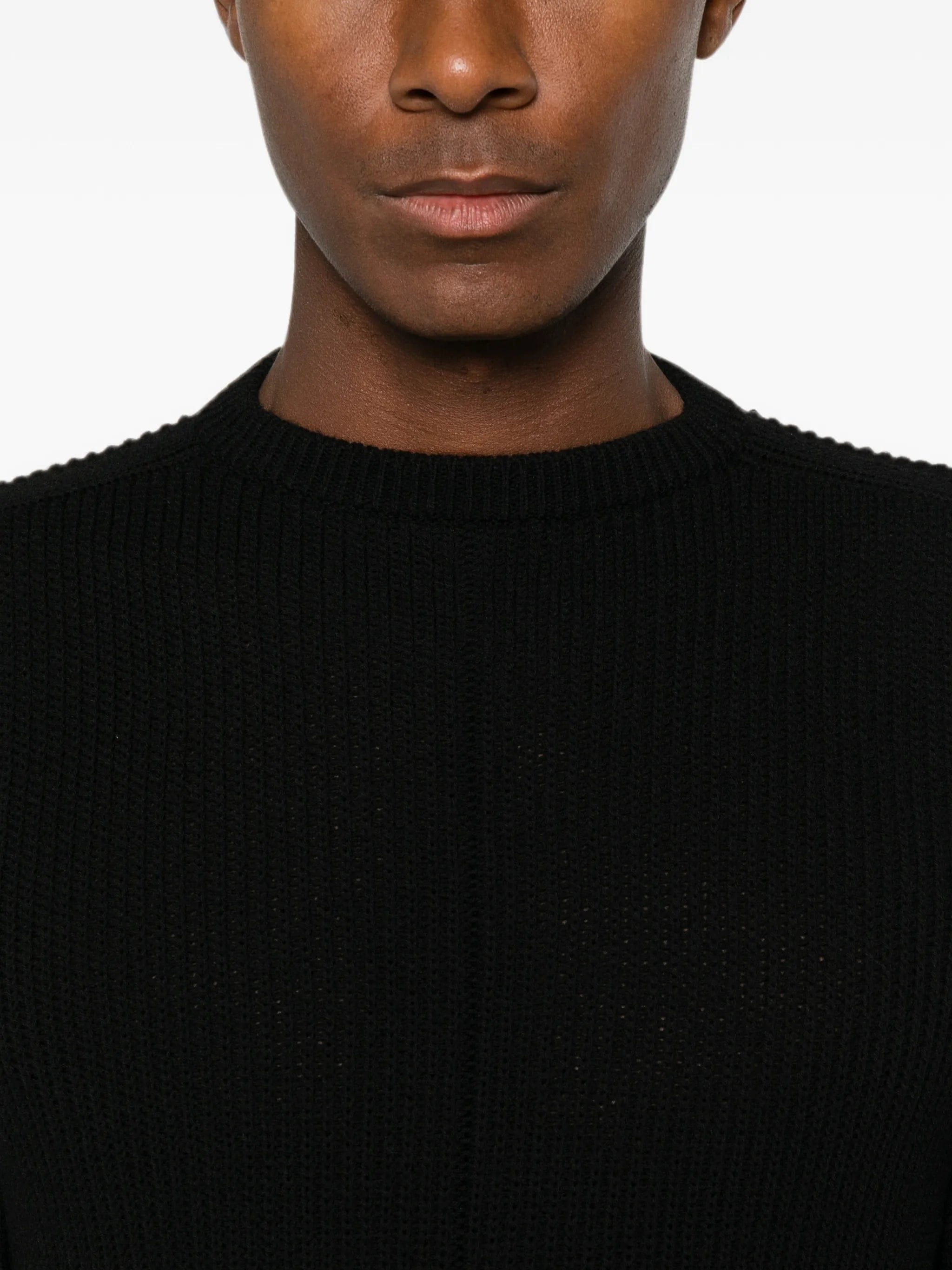 Rick Owens ribbed - knit Fisherman sweater