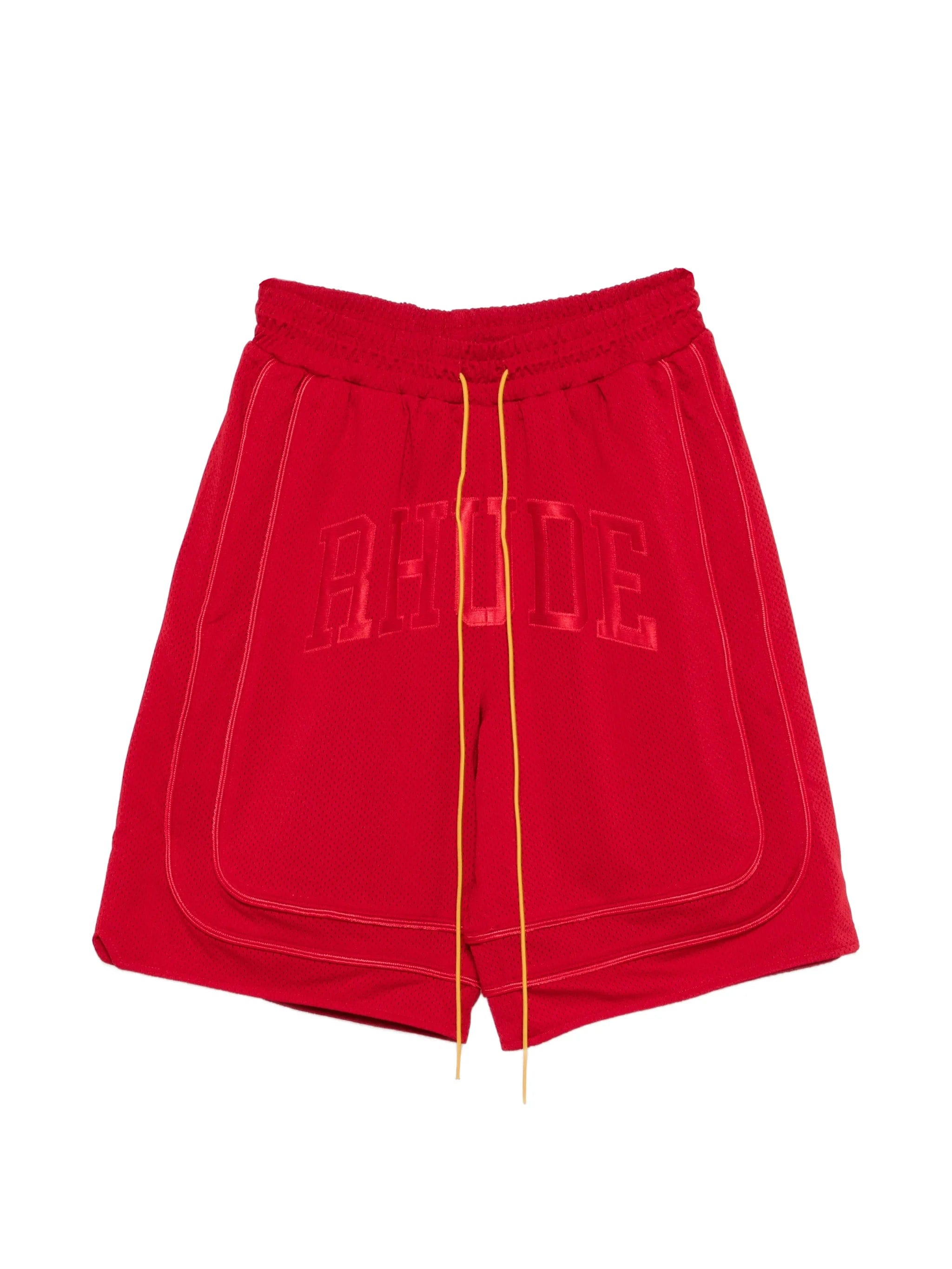 RHUDE collegiate logo shorts