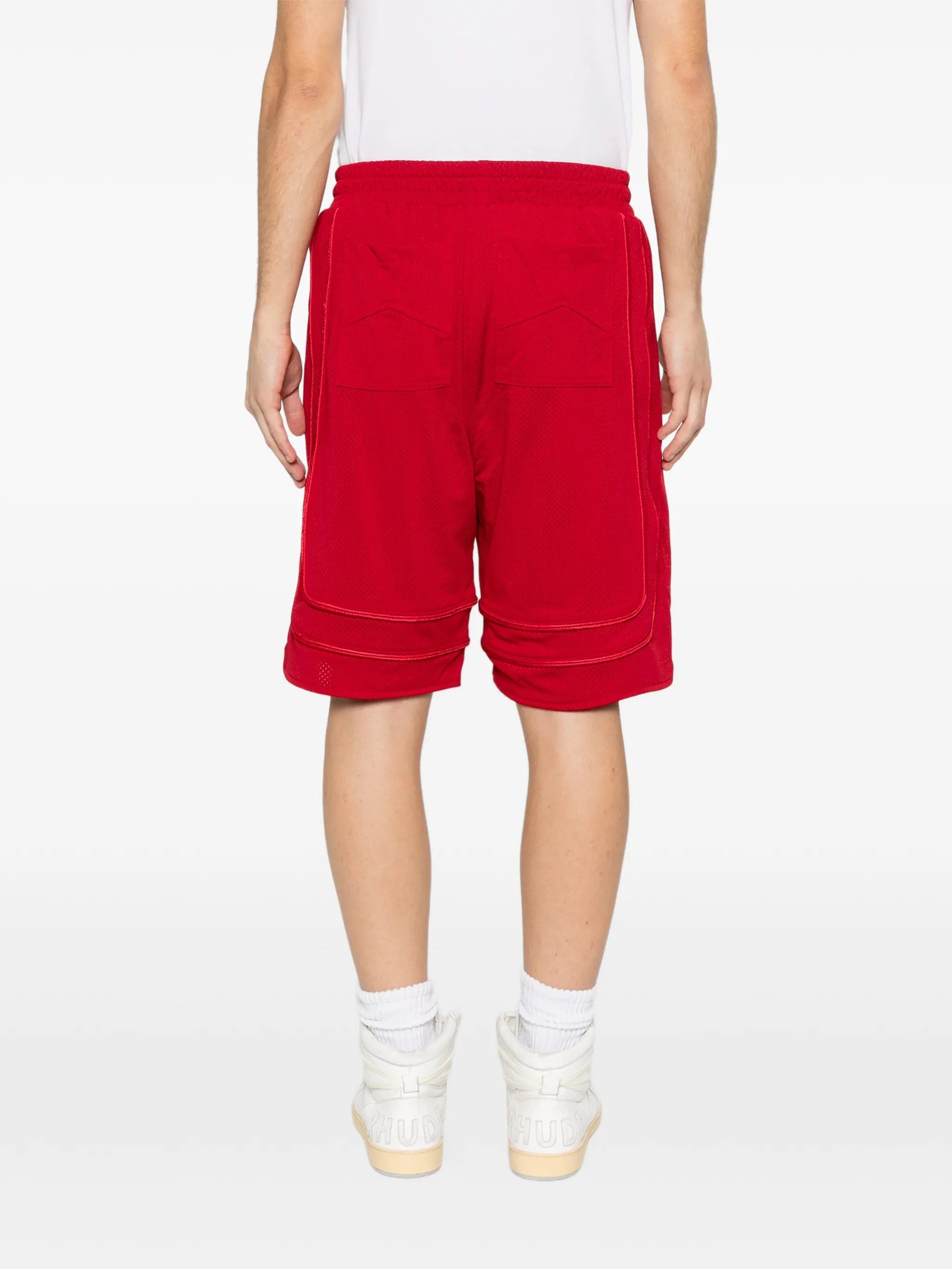 RHUDE collegiate logo shorts