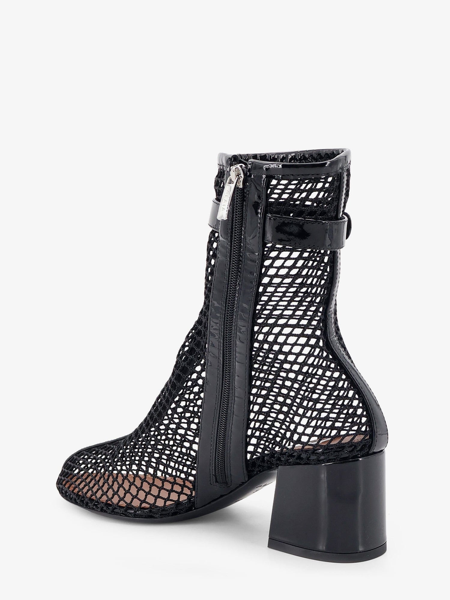 Alaia 55 mesh and patent leather boots