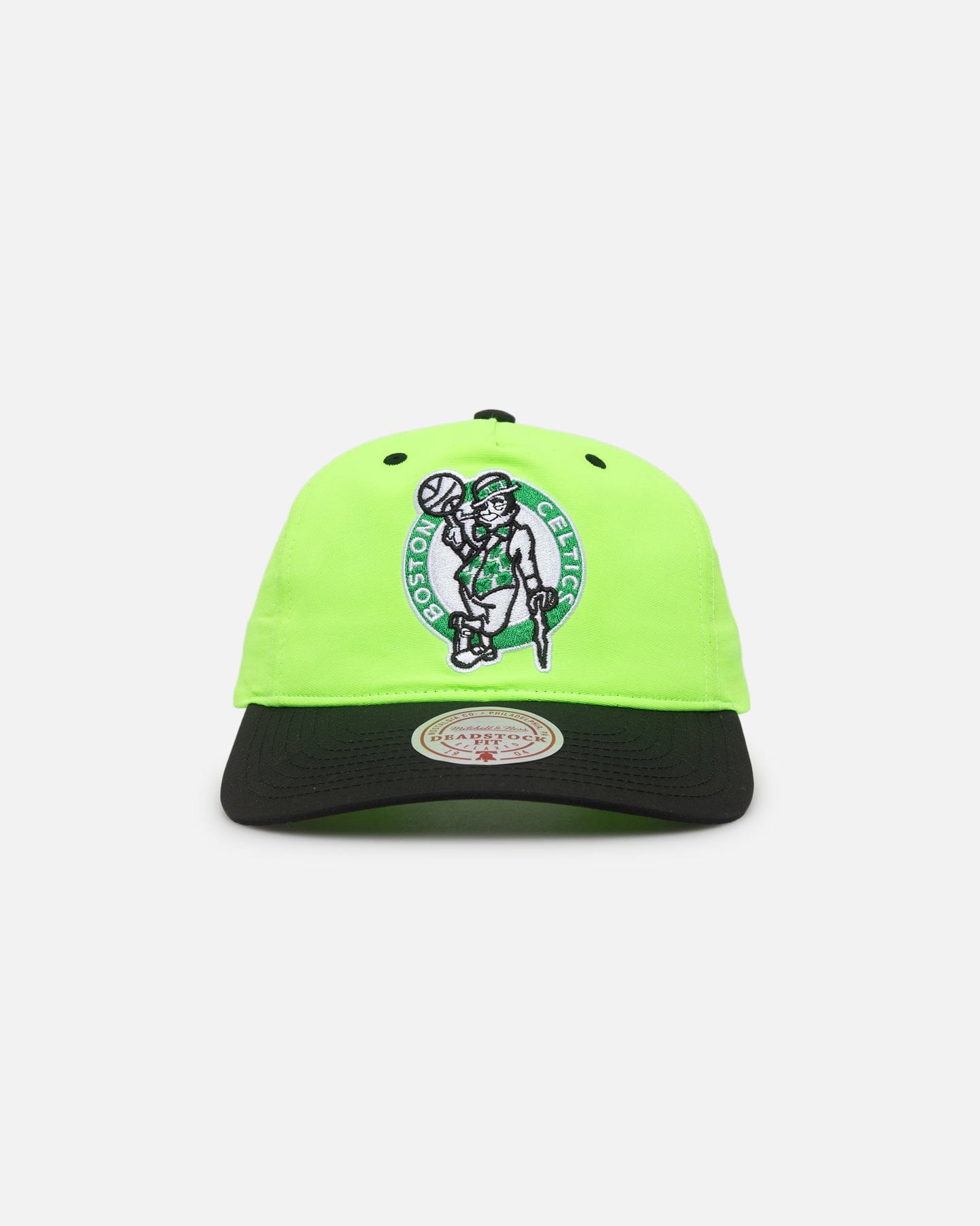 Mitchell & NESS Boston Celtics Nylon Deadstock 2 - Tone Snapback Neon Green/Black