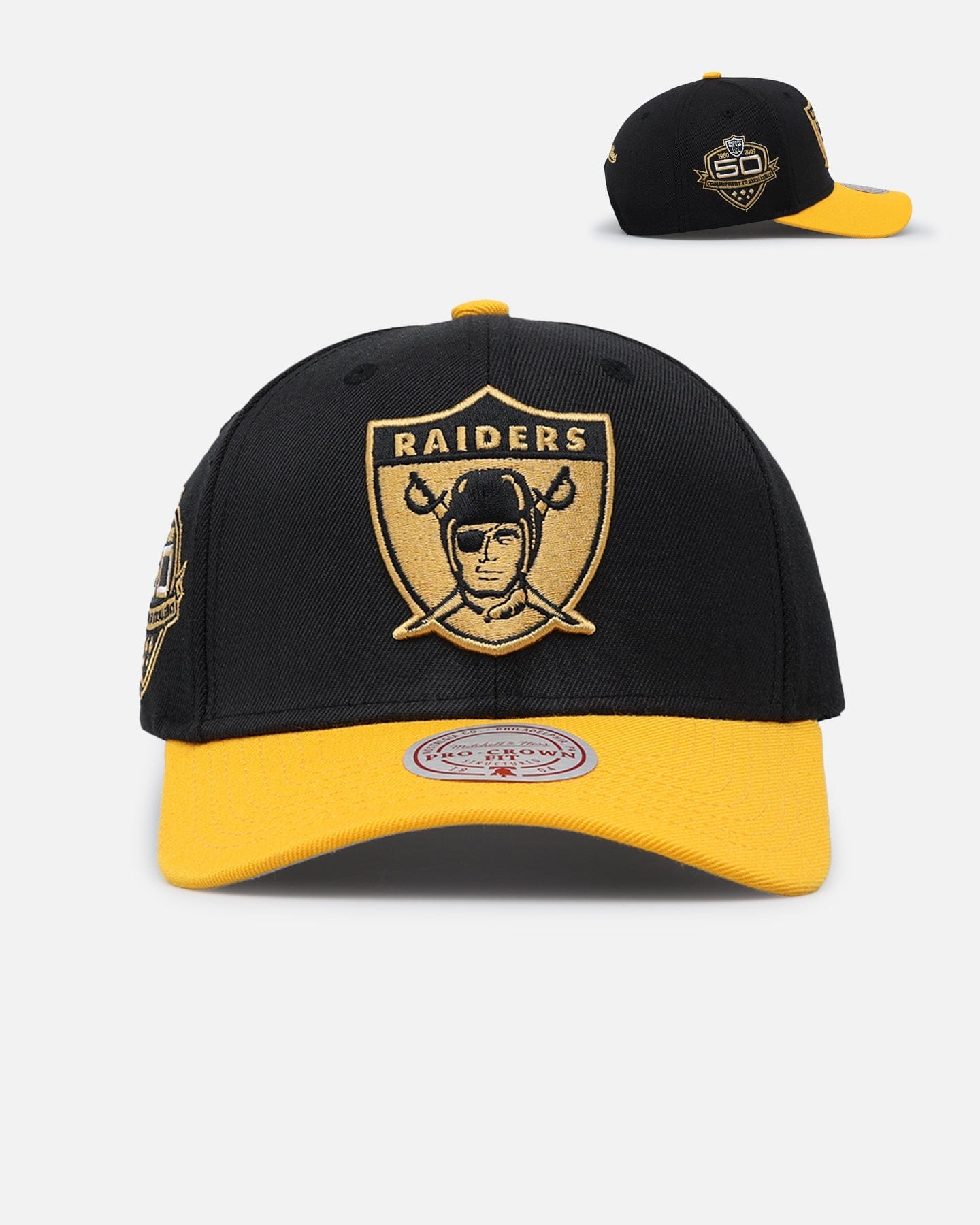 Mitchell & NESS Las Vegas Raiders Enter The Dragon Pro Crown Snapback Black/Ochre