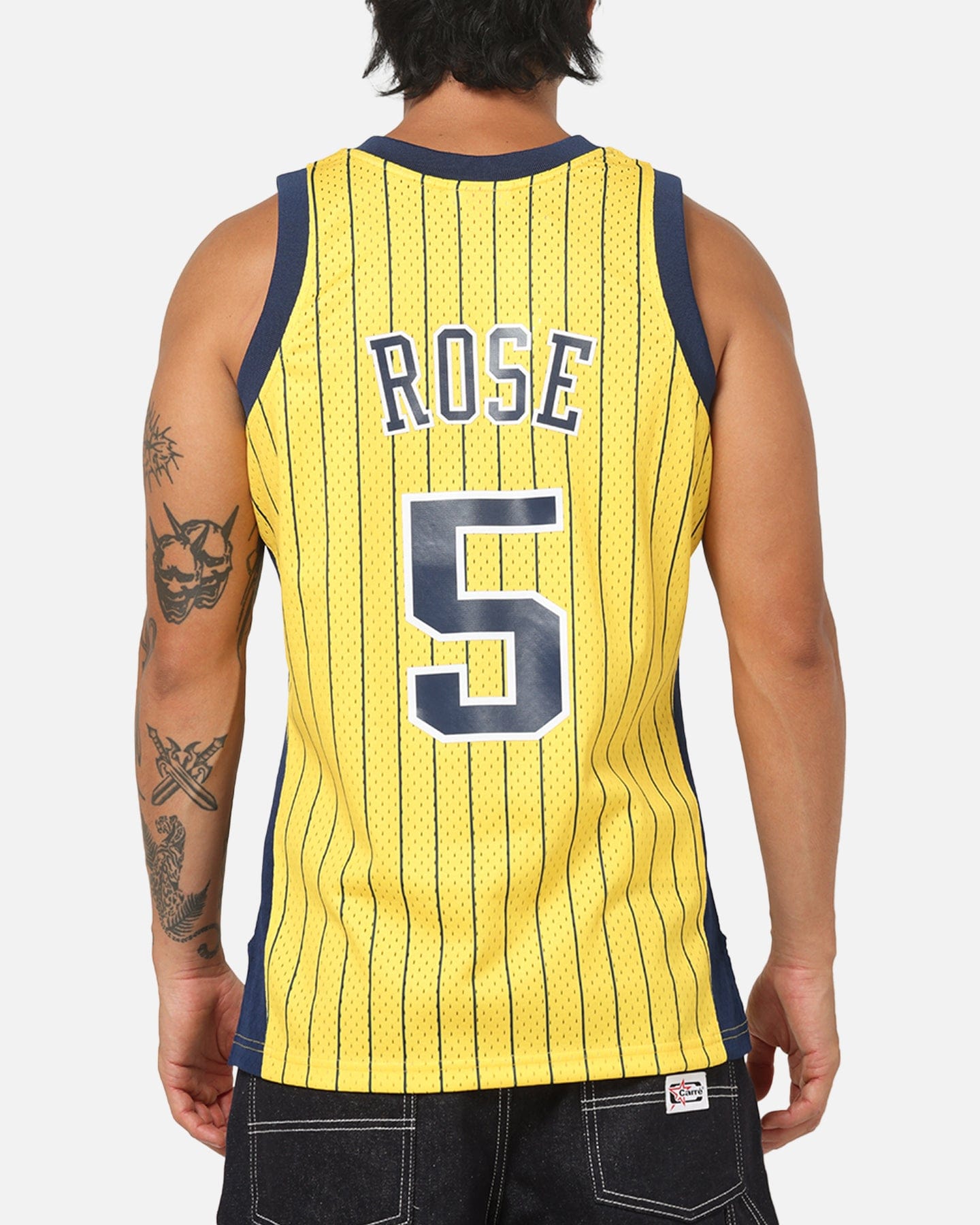 Mitchell & NESS Indiana Pacers Jalen Rose #5 Swingman Road Jersey Yellow