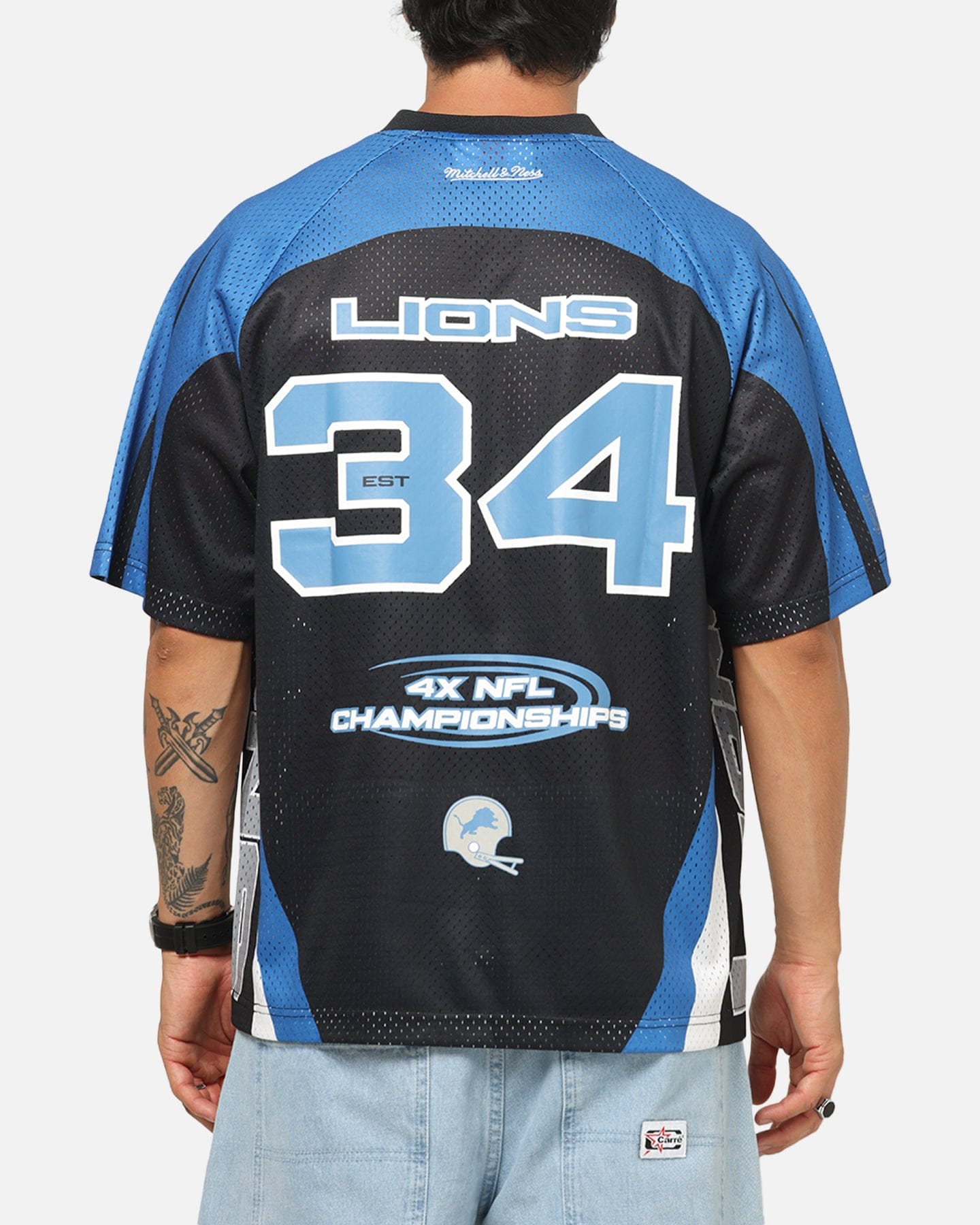 Mitchell & NESS Detroit Lions Warehouse Rave Jersey Black/Blue/White