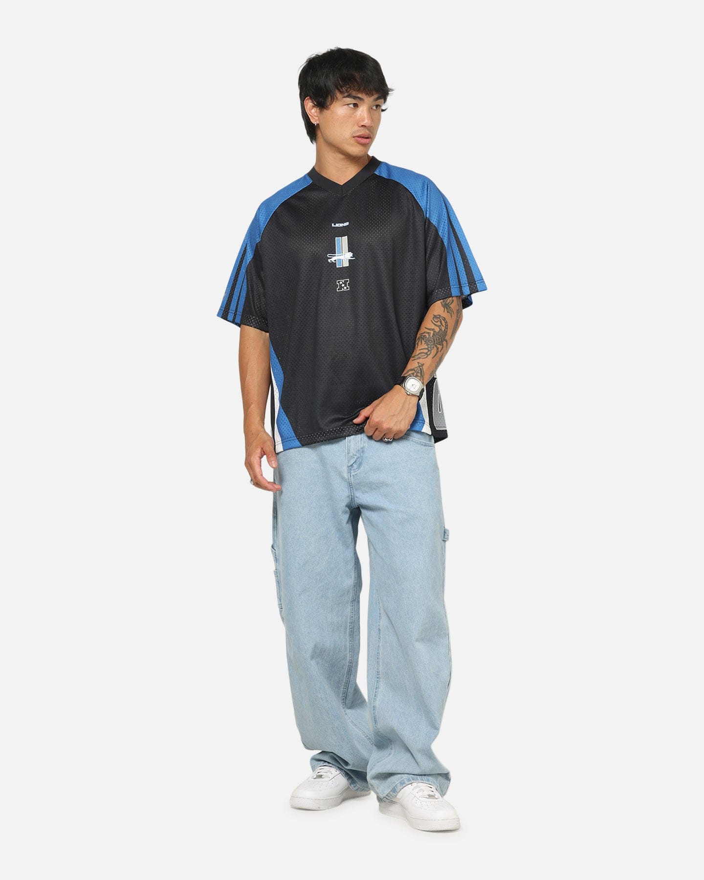 Mitchell & NESS Detroit Lions Warehouse Rave Jersey Black/Blue/White