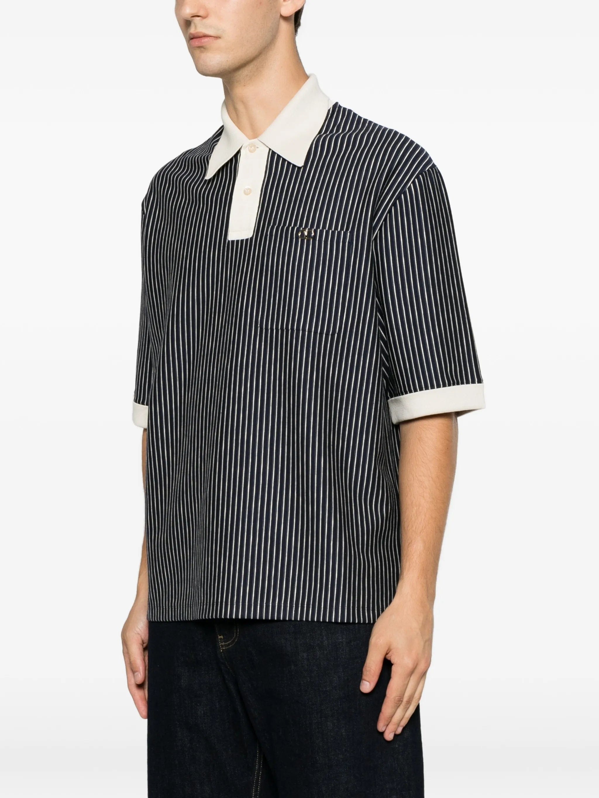 Valentino Garavani VLogo Signature striped - pattern polo shirt