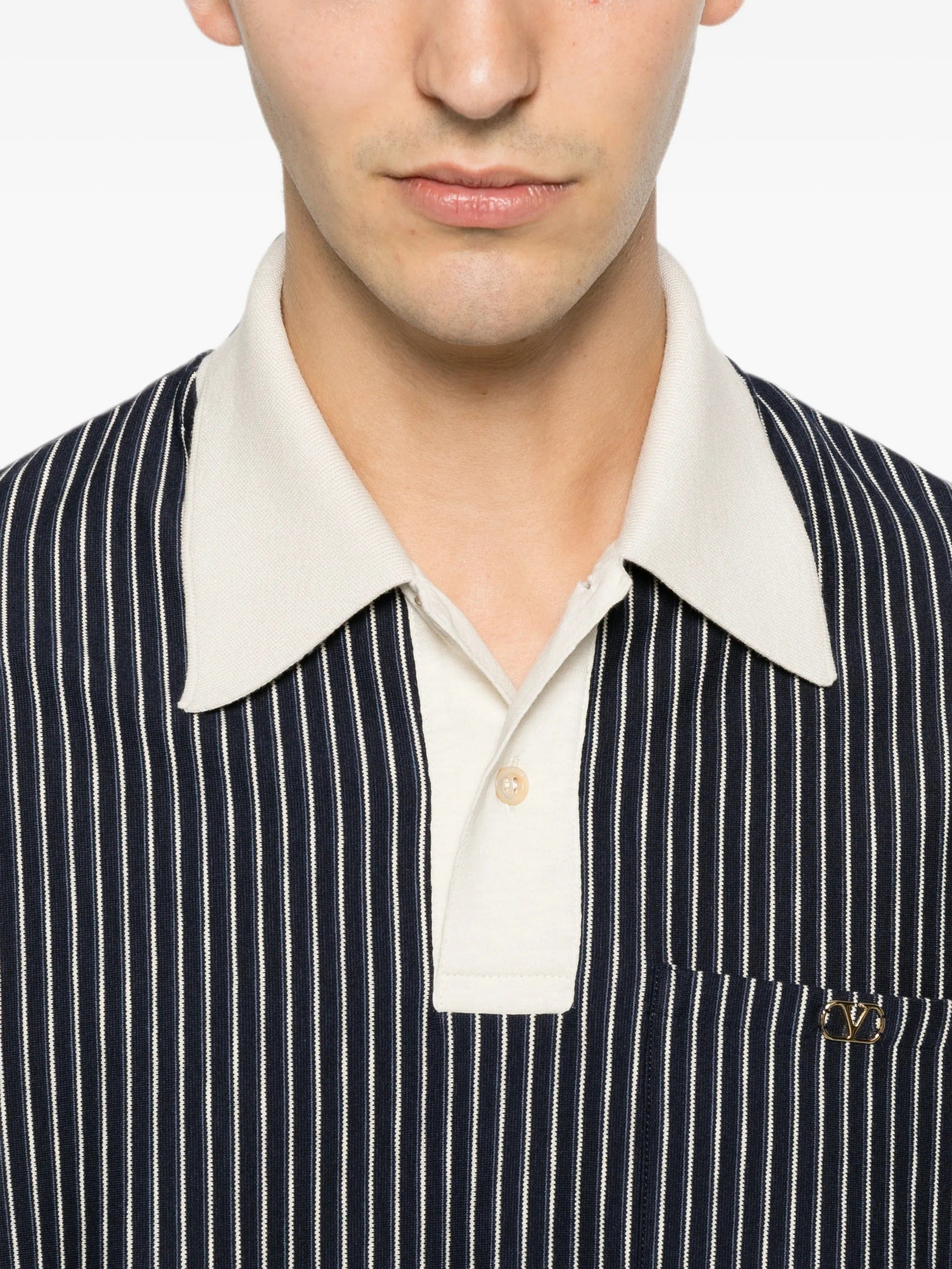 Valentino Garavani VLogo Signature striped - pattern polo shirt