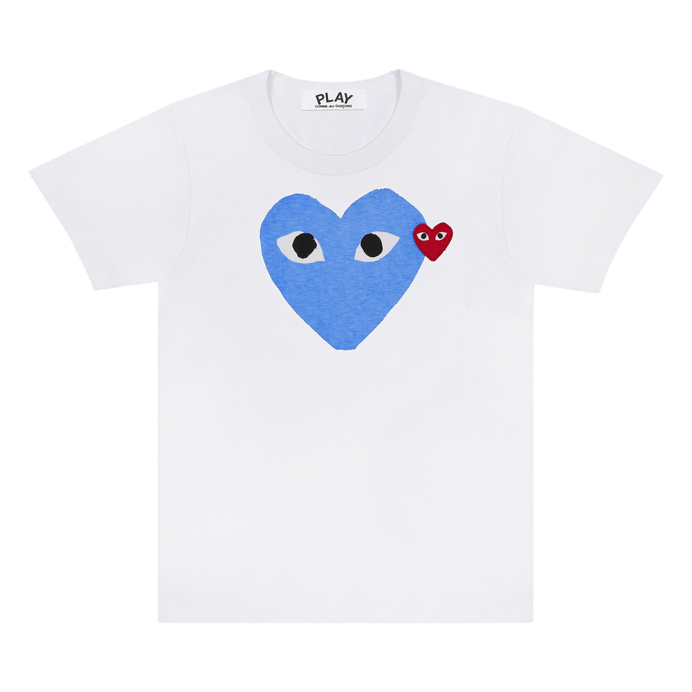 Comme des Garçons PLAY Red Emblem Heart T-Shirt White/Blue