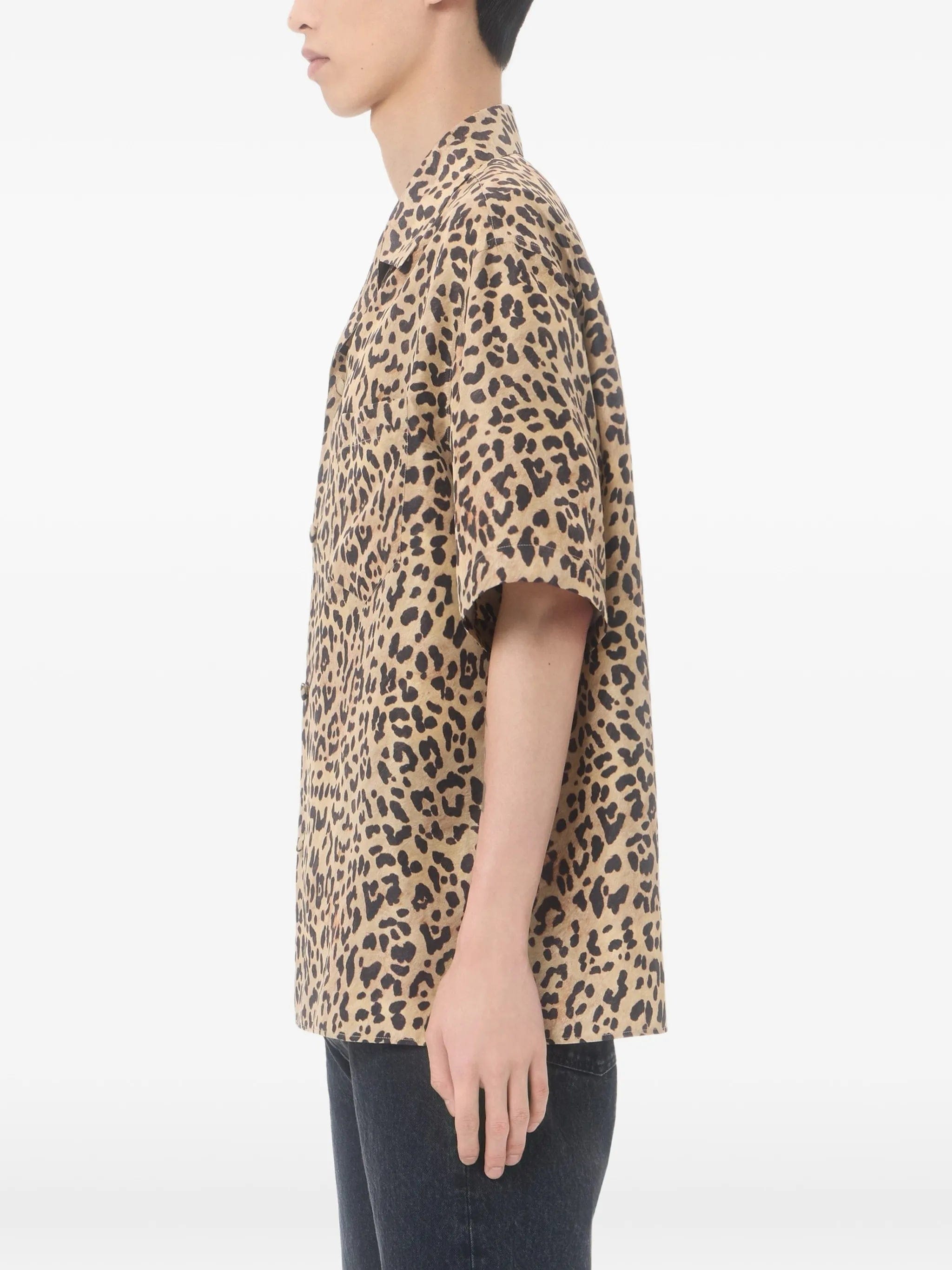 Valentino Garavani habotai silk bowling shirt with Fauve Eclat Animalier print
