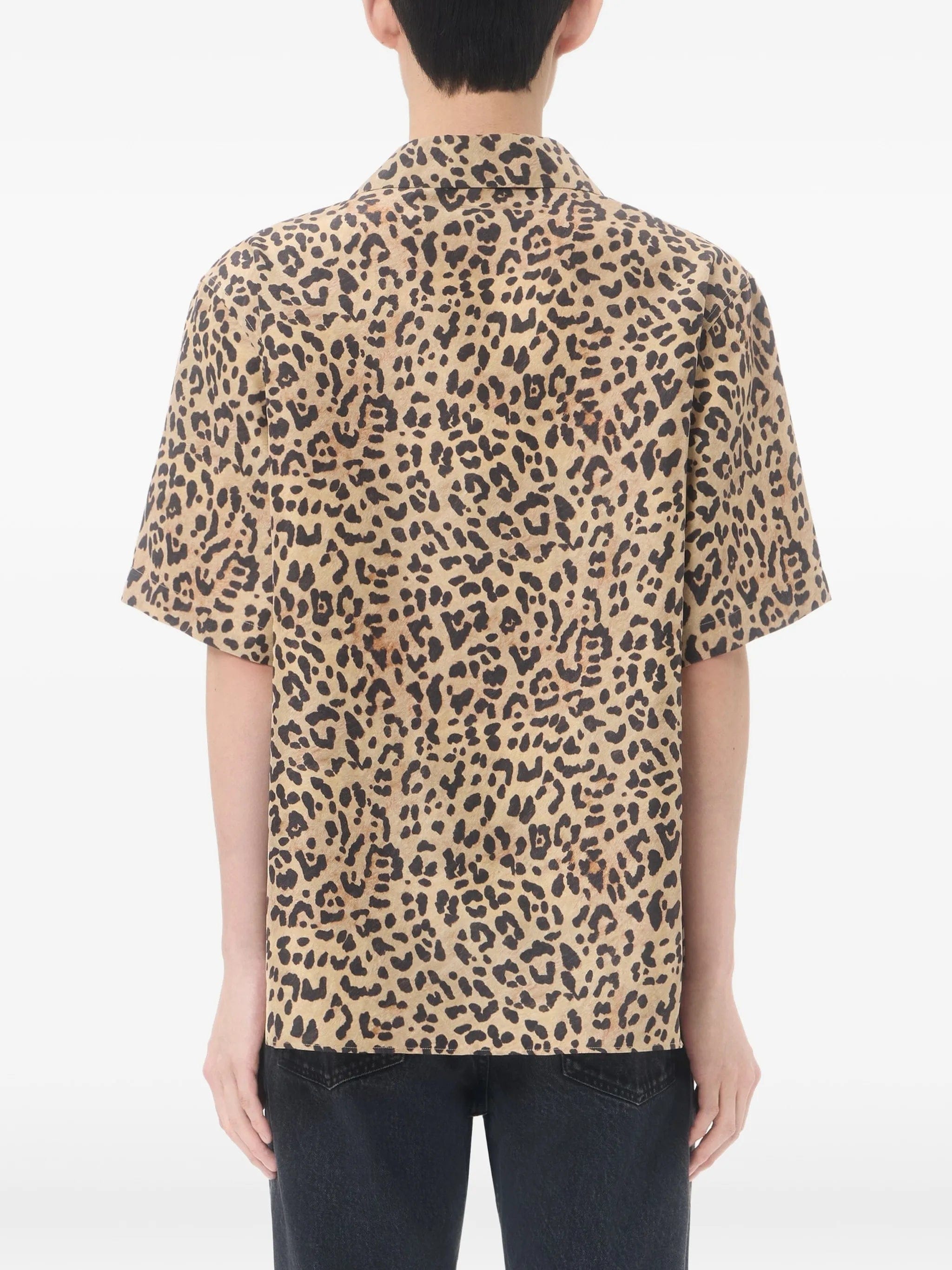 Valentino Garavani habotai silk bowling shirt with Fauve Eclat Animalier print