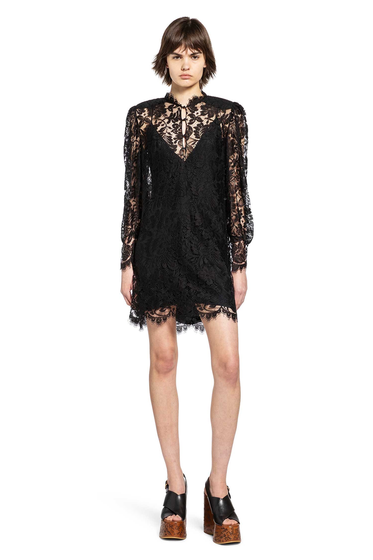 CHLOÉ Floral Lace Mini Dress