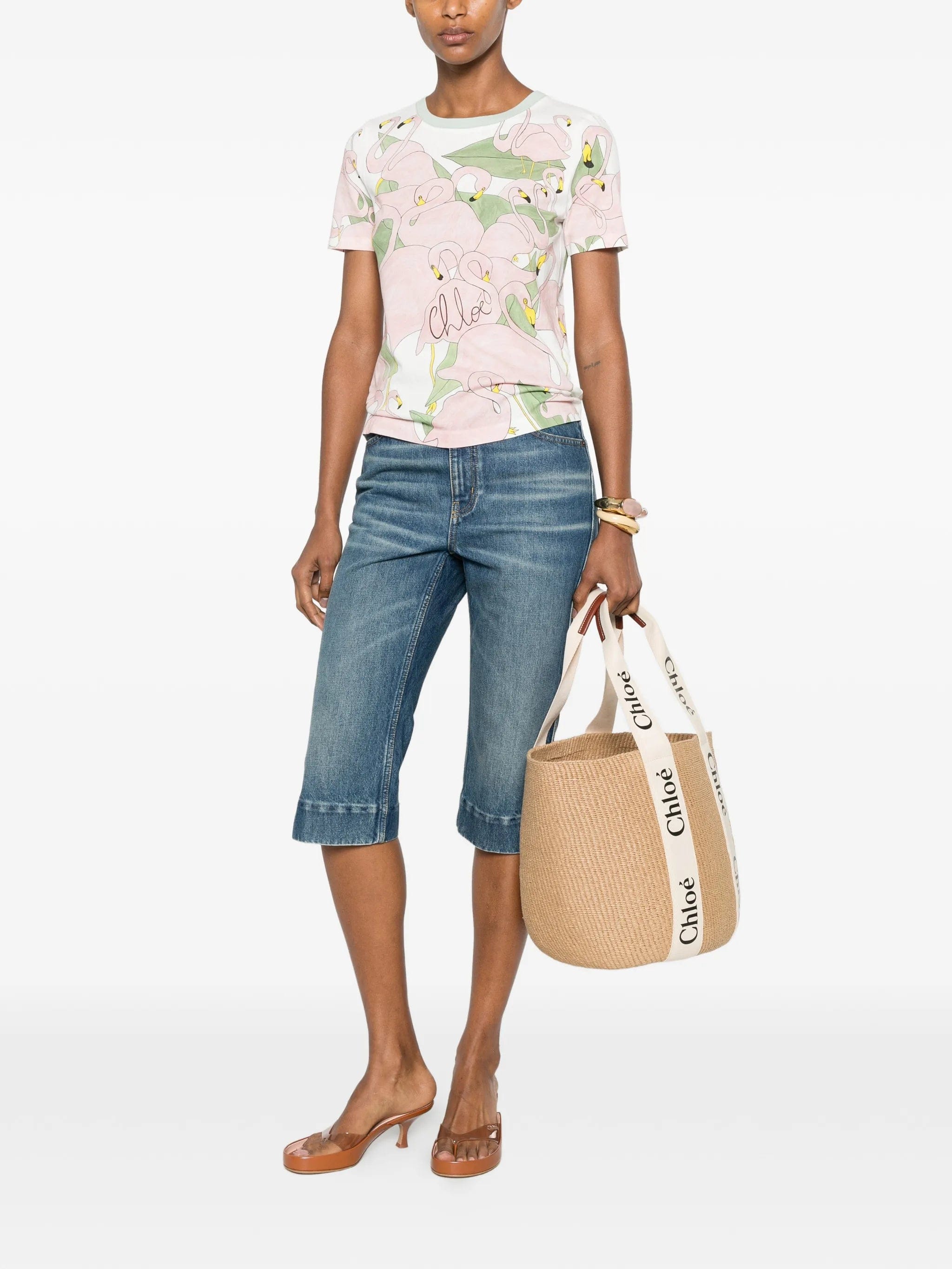 Chloé flamingo - print T - shirt