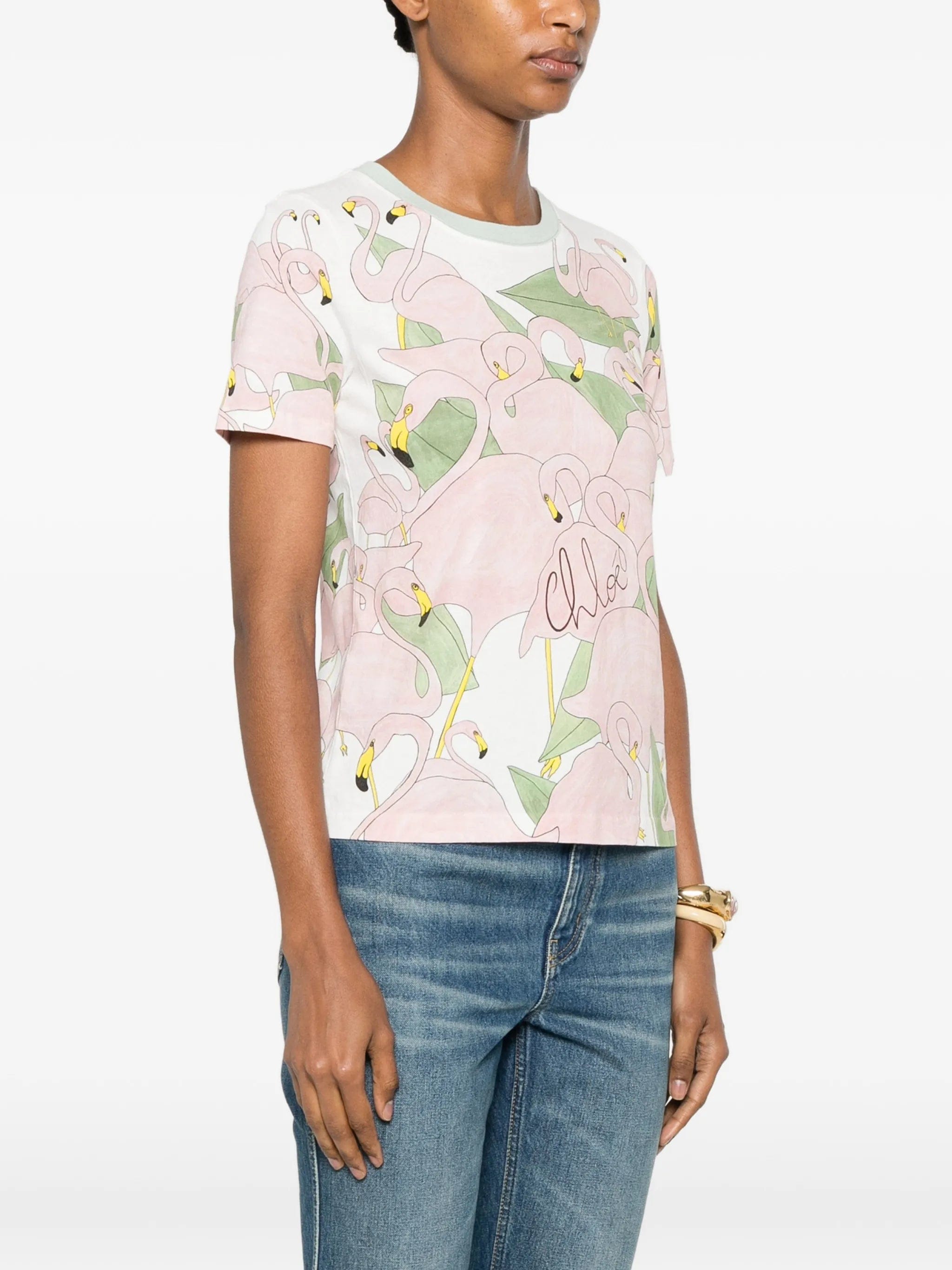 Chloé flamingo - print T - shirt