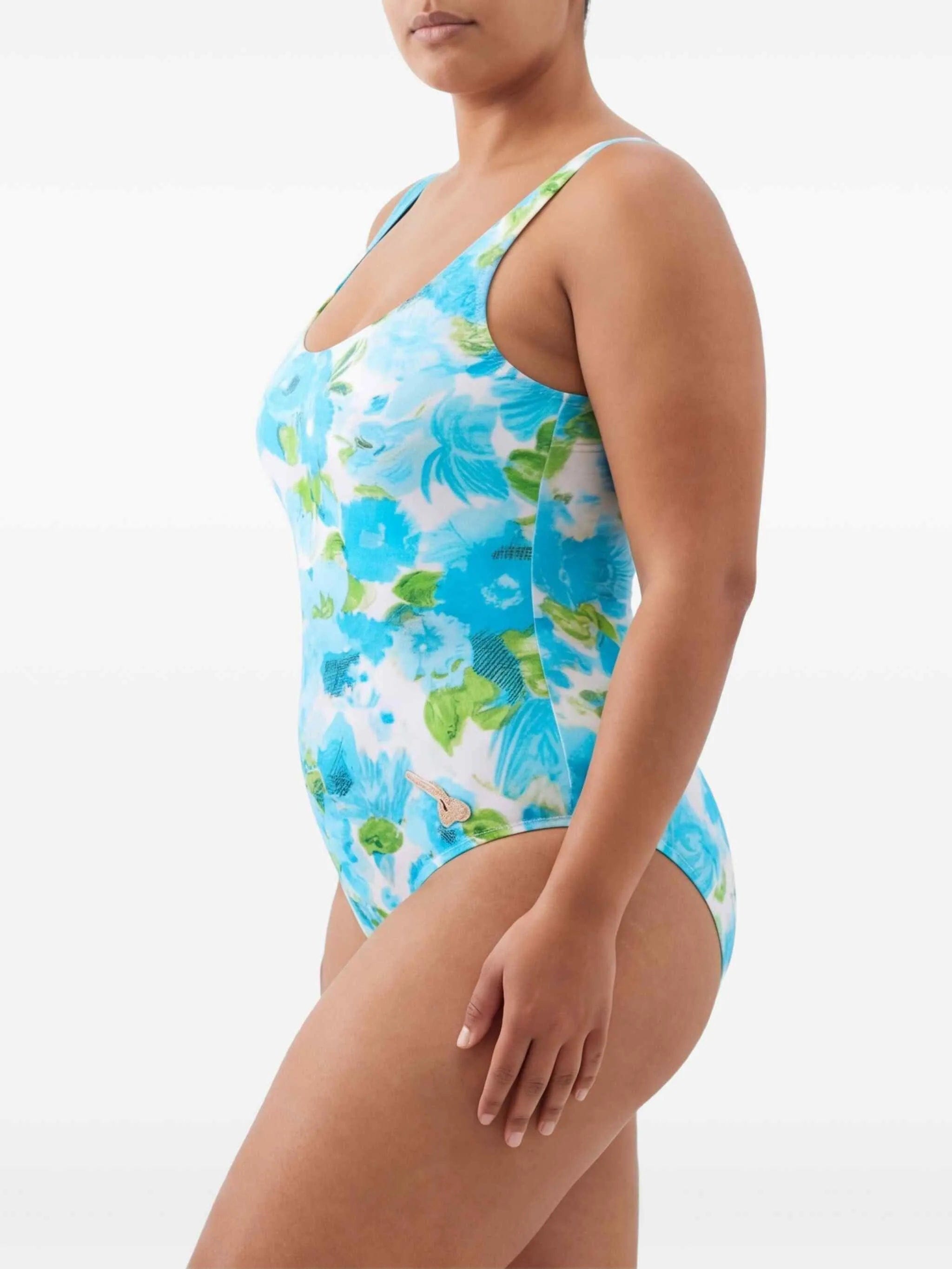 Chloé aqua flower - print one - piece swimsuit