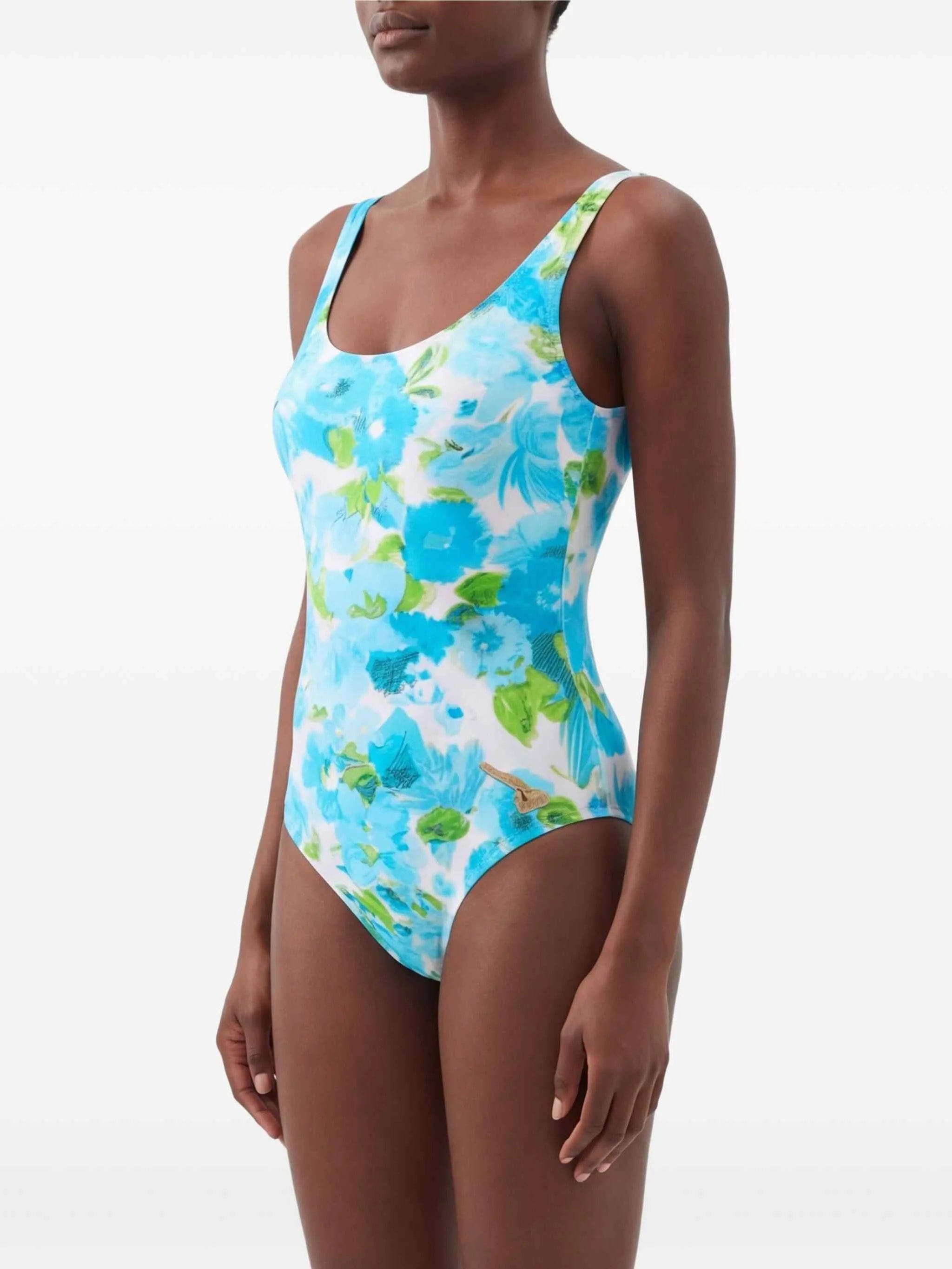 Chloé aqua flower - print one - piece swimsuit