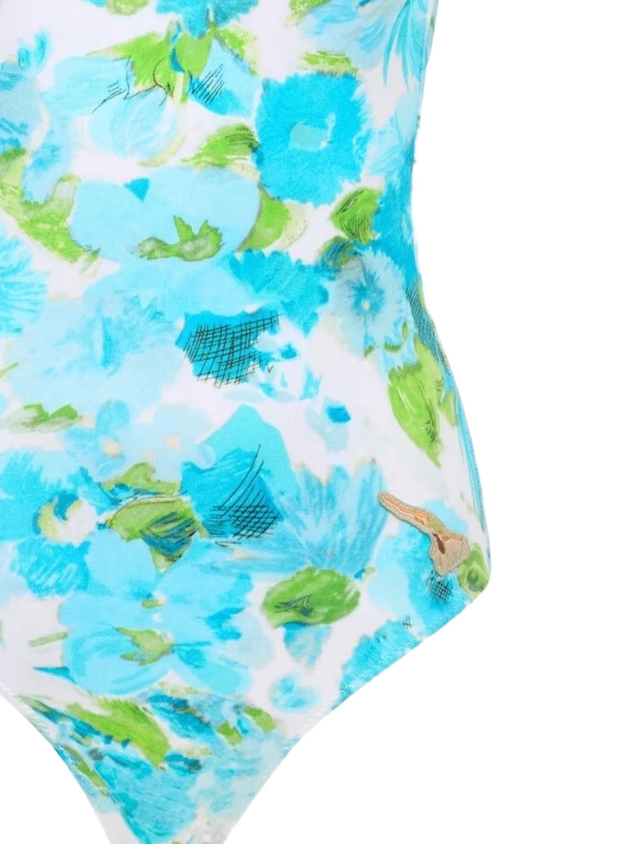 Chloé aqua flower - print one - piece swimsuit