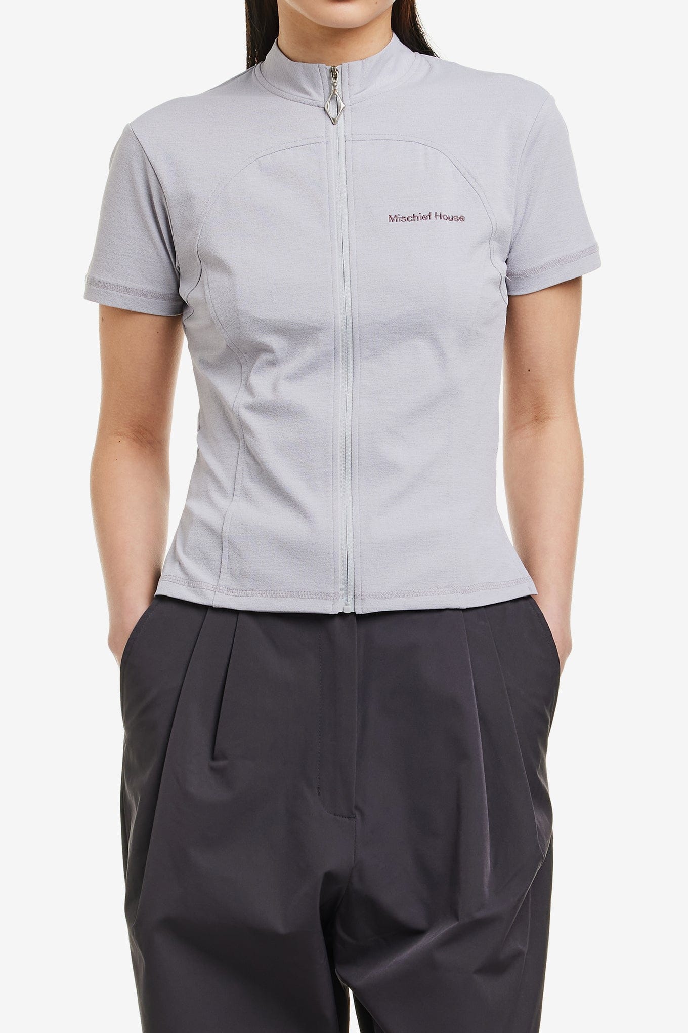 MSCHF MOCK NECK ZIP UP SHORT SLEEVE