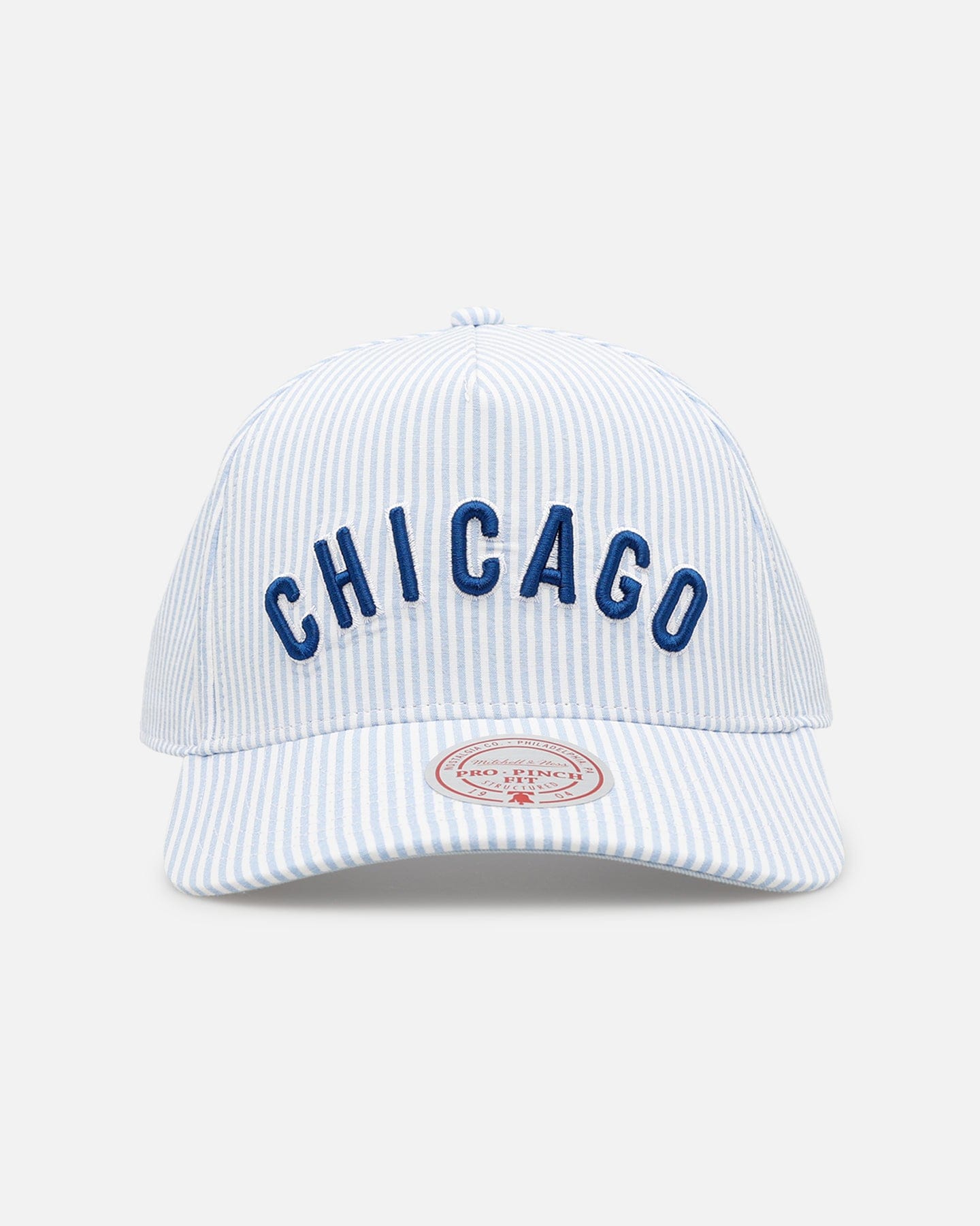 Mitchell & NESS Chicago Cubs Seersucker Pro Pinch Snapback Blue/White
