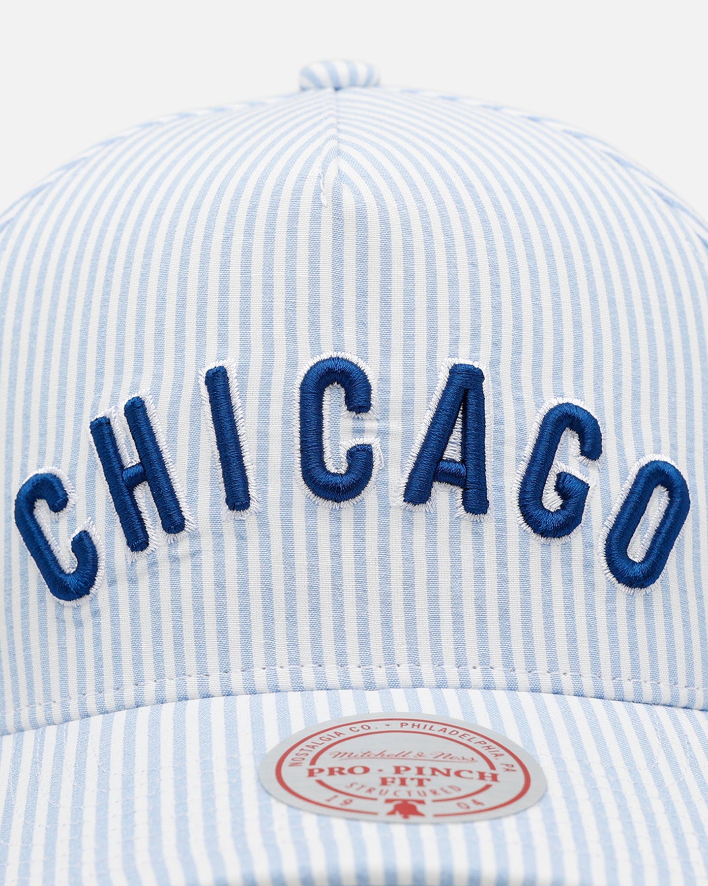 Mitchell & NESS Chicago Cubs Seersucker Pro Pinch Snapback Blue/White