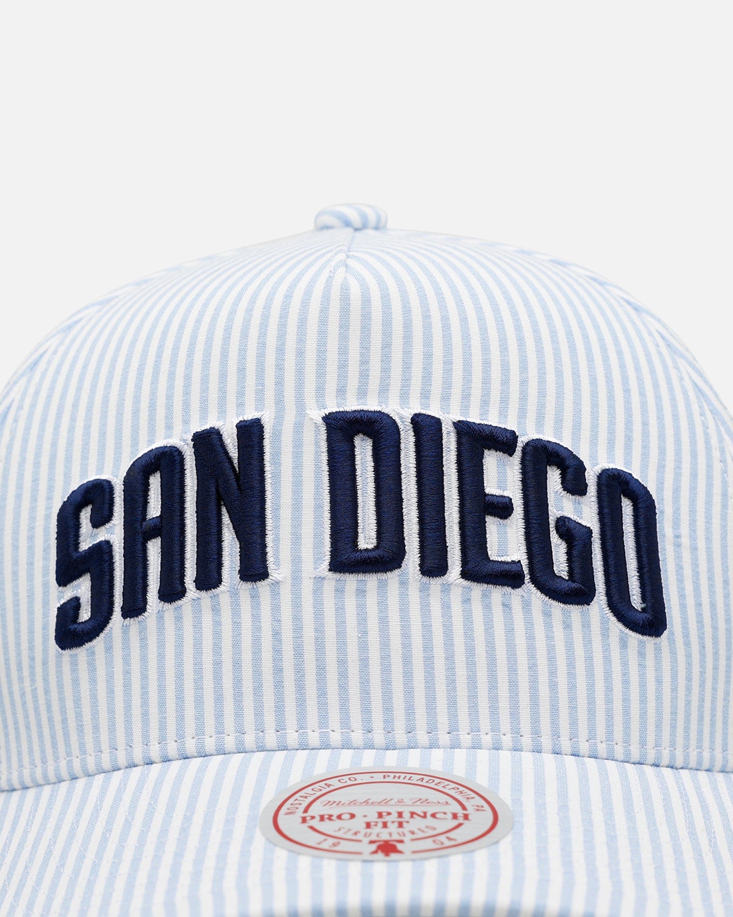 Mitchell & NESS San Diego Padres Seersucker Pro Pinch Snapback Blue/White