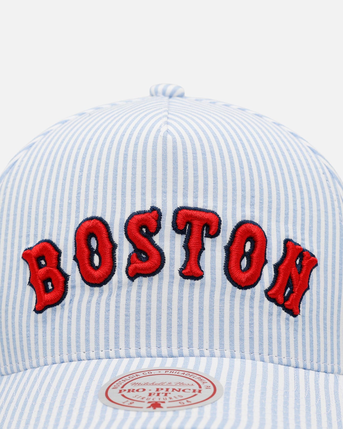 Mitchell & NESS Boston Red Sox Seersucker Pro Pinch Snapback Blue/White