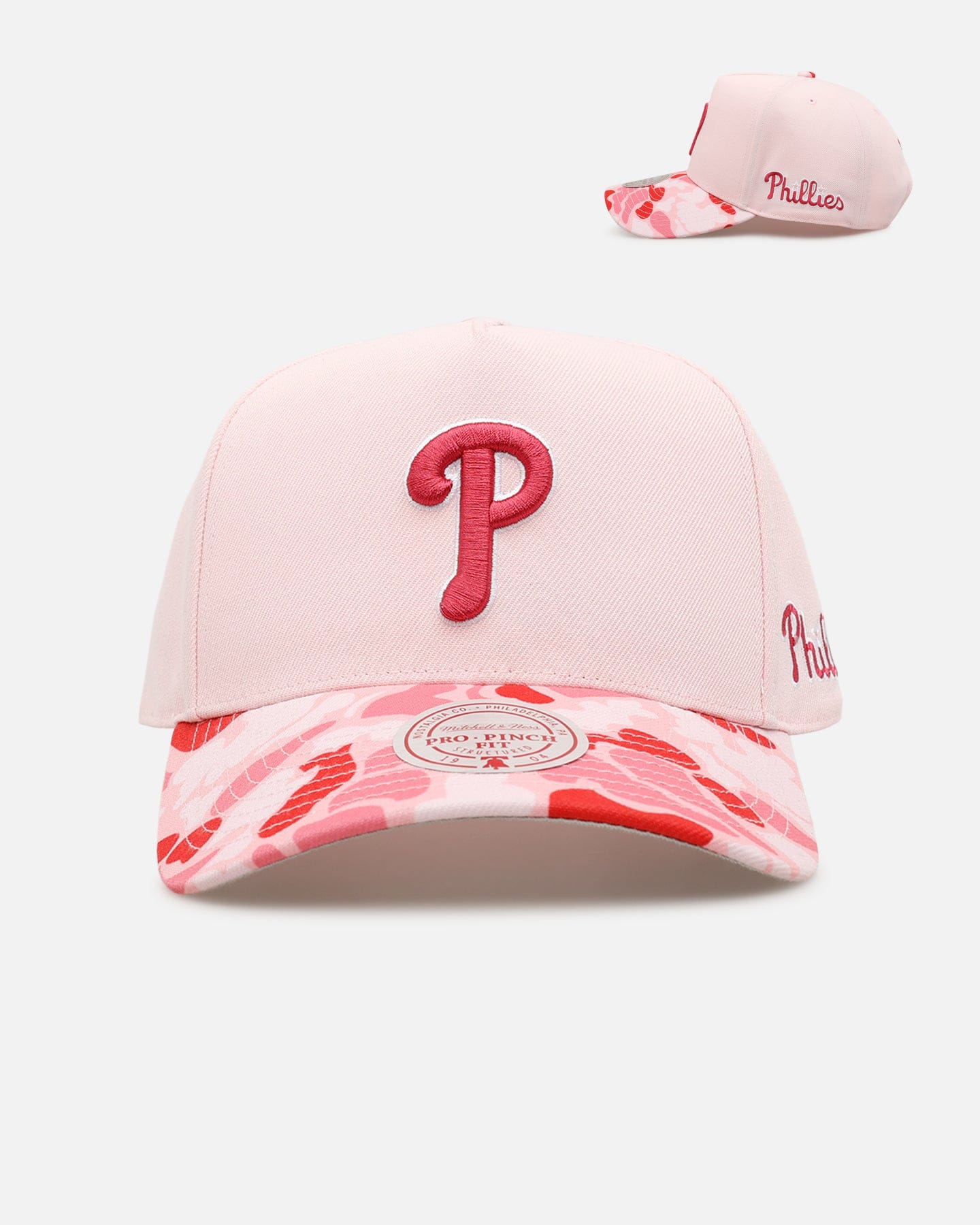 Mitchell & NESS Philadelphia Phillies Pink Camo Pro Pinch Snapback Pink