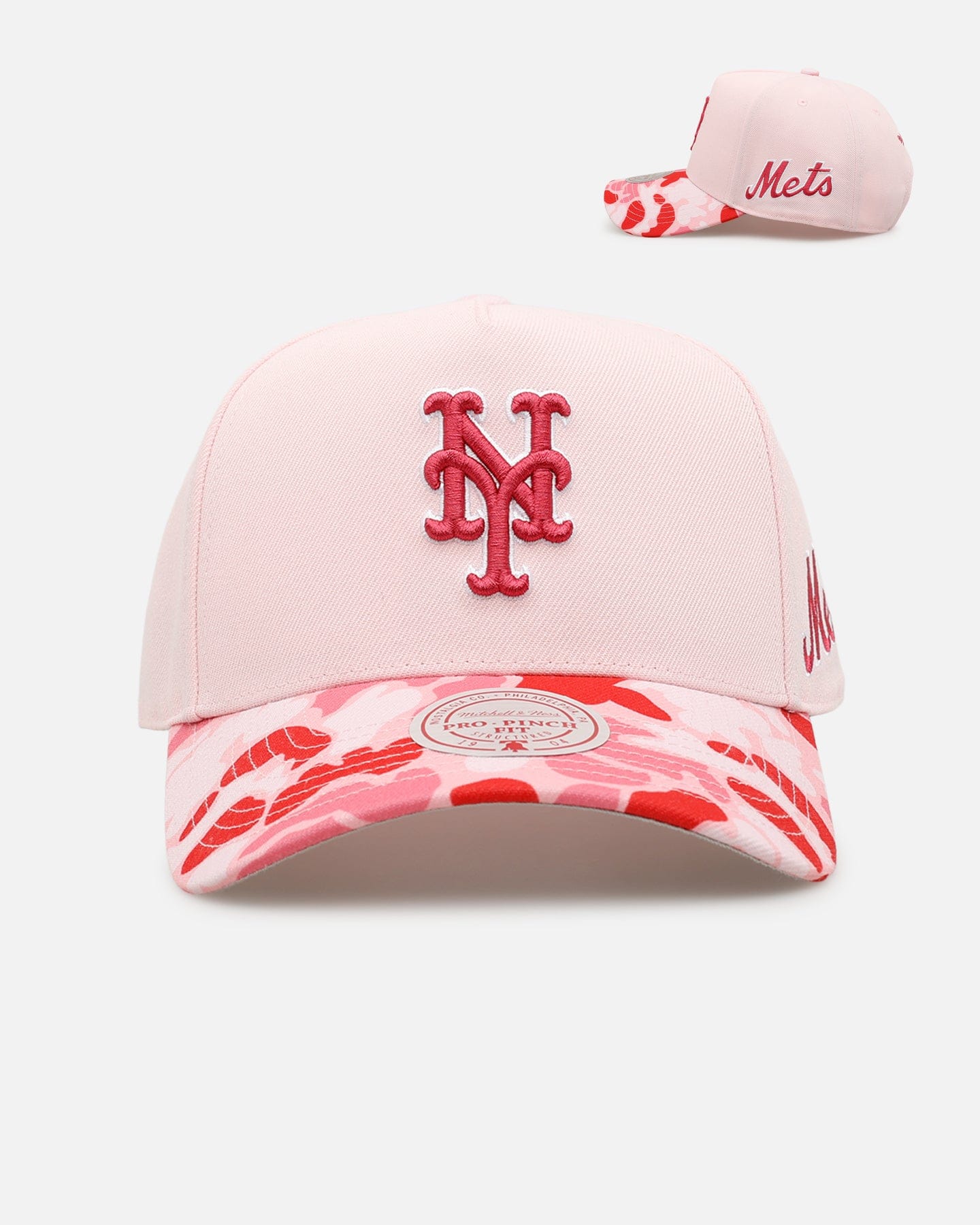 Mitchell & NESS New York Mets Pink Camo Pro Pinch Snapback Pink
