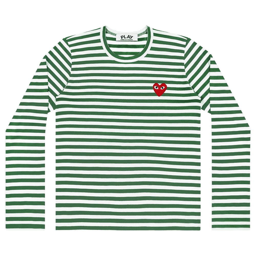 Comme des Garçons PLAY Striped T-Shirt Green/White