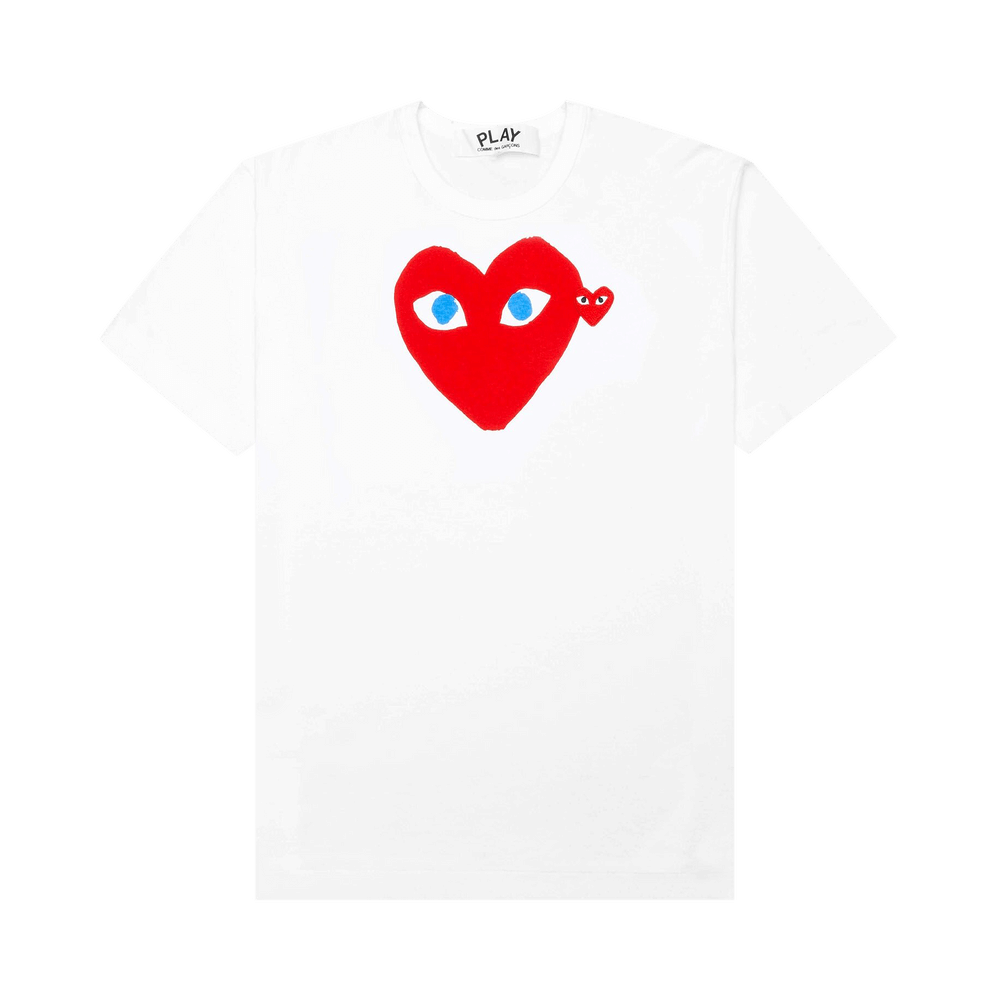 Comme des Garçons PLAY Blue Eyes Red Heart T-Shirt White