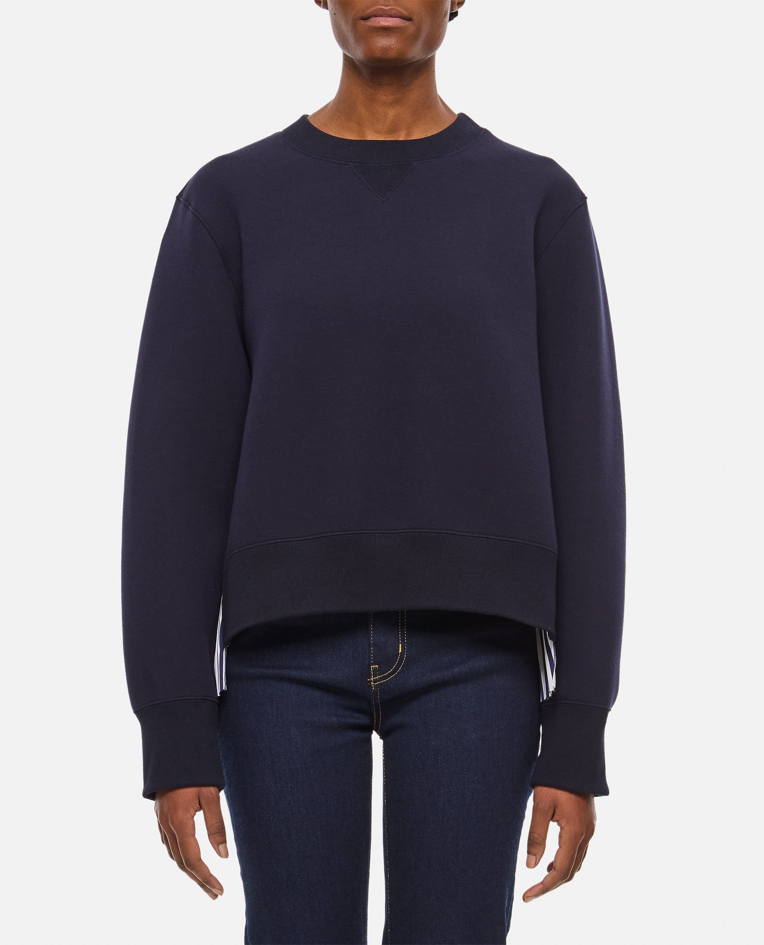 Sacai FELPA CON RETRO TESSUTO PLISSETTATO
