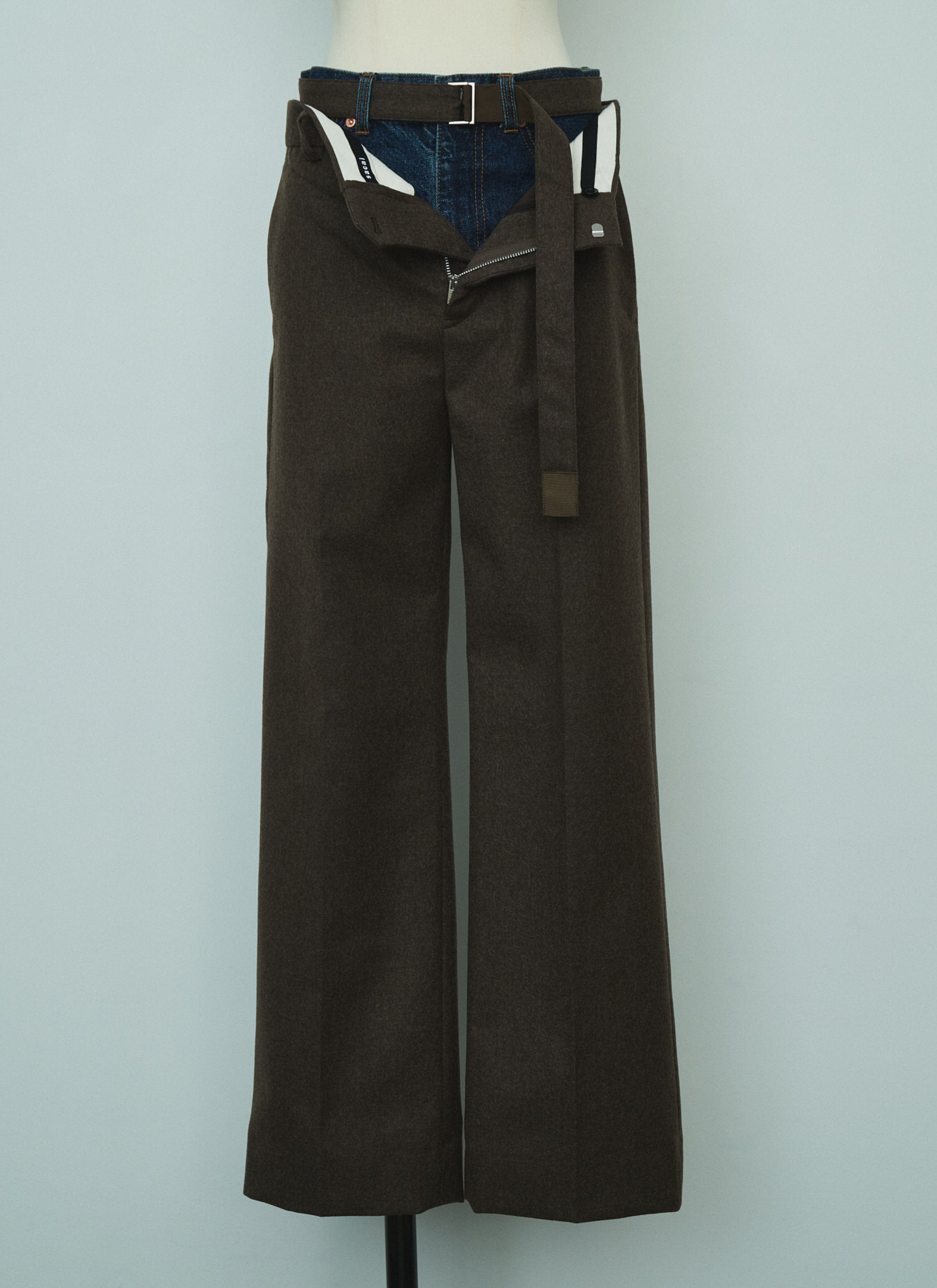 Sacai Wool Flannel x Denim Pants