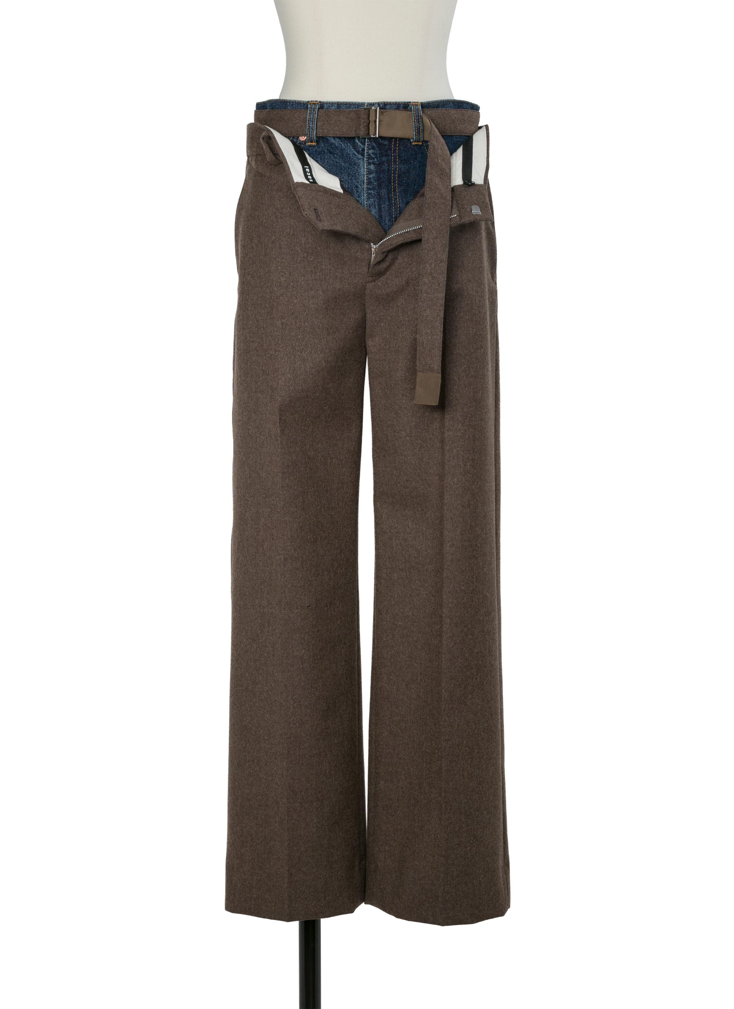 Sacai Wool Flannel x Denim Pants