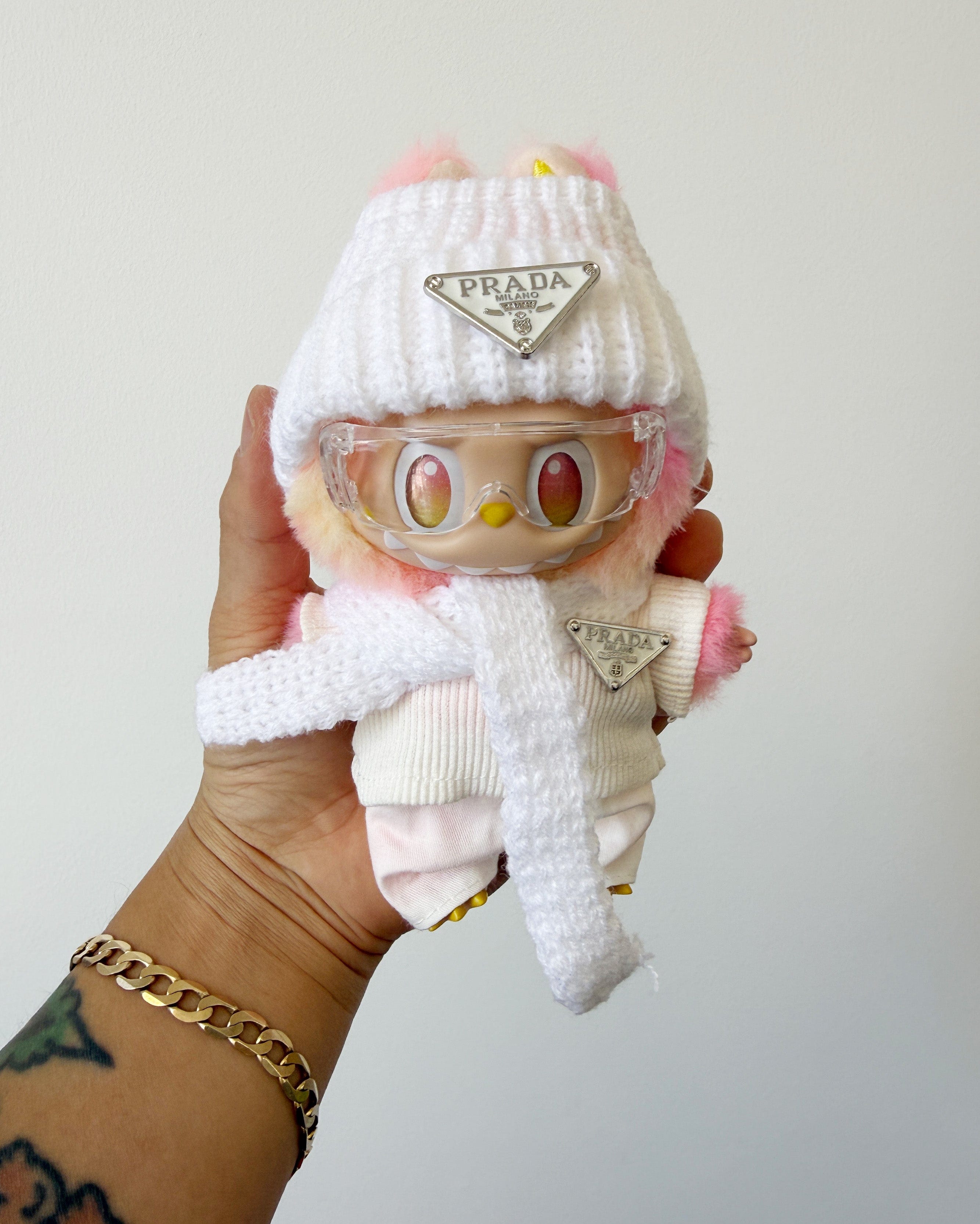Labubu Outfits Labubu Prada Inspired Goggle Outfit White
