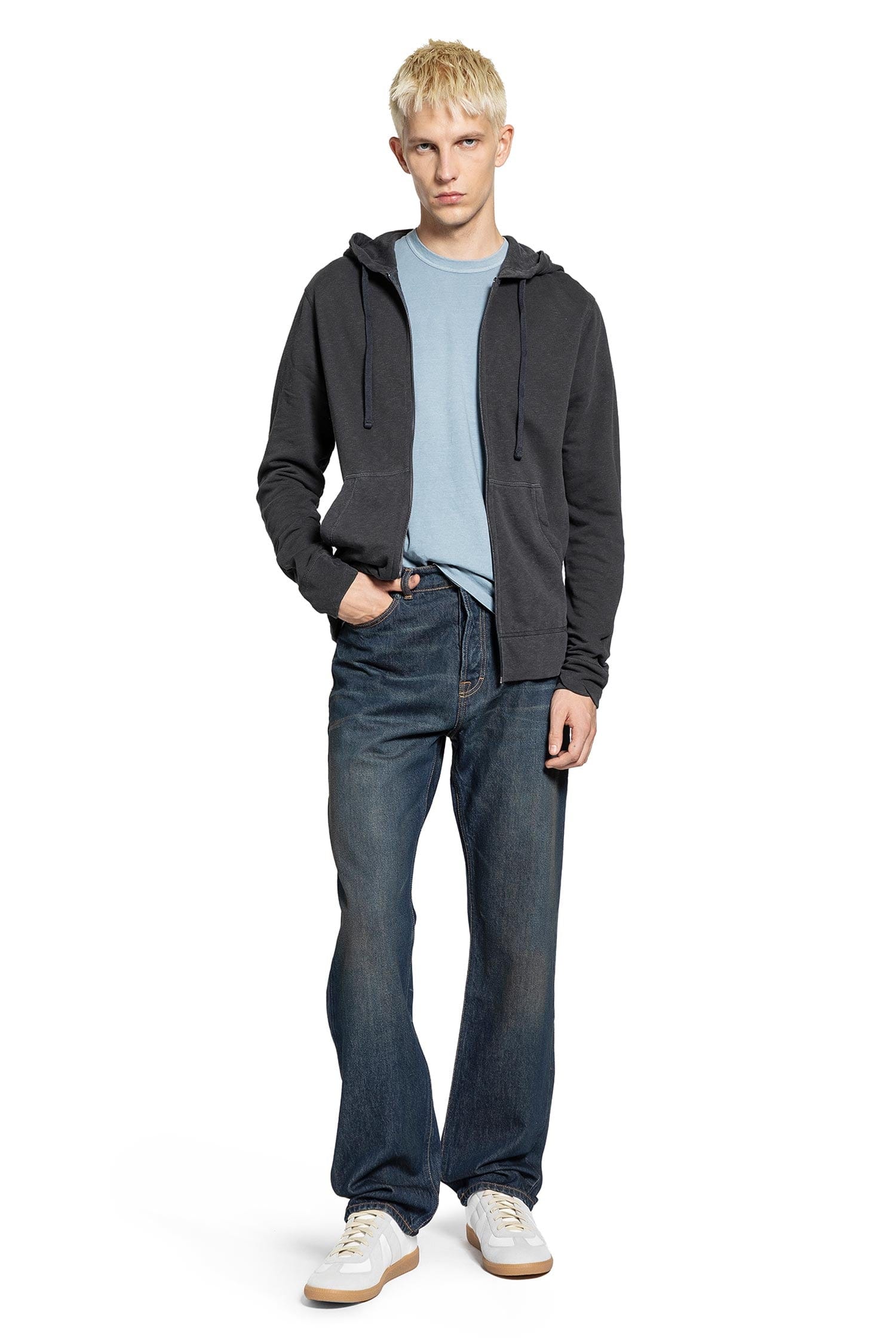 JAMES PERSE Vintage French Terry Zip Up Hoodie