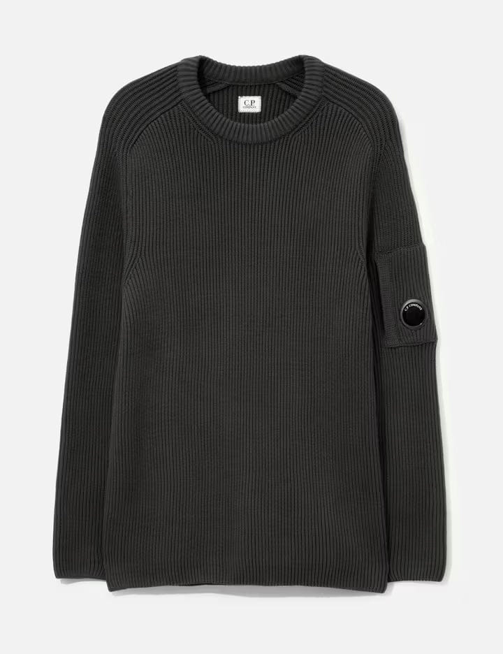 C.P. Company Full Rib Cotton Crewneck Lens Sweater