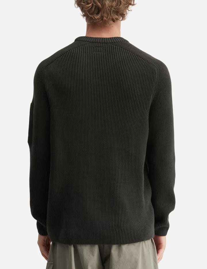 C.P. Company Full Rib Cotton Crewneck Lens Sweater