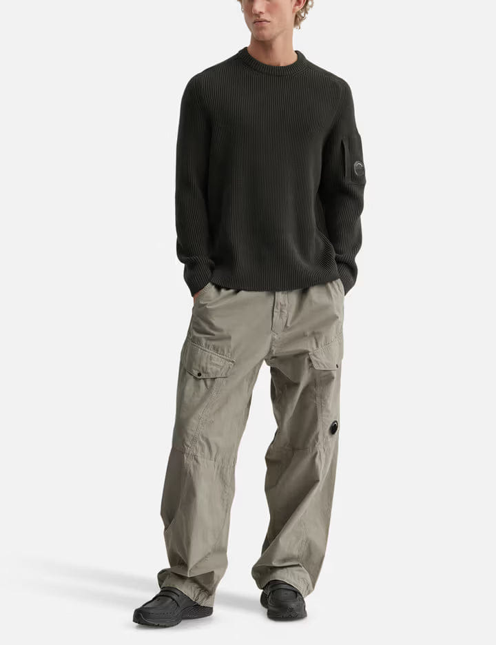 C.P. Company Full Rib Cotton Crewneck Lens Sweater