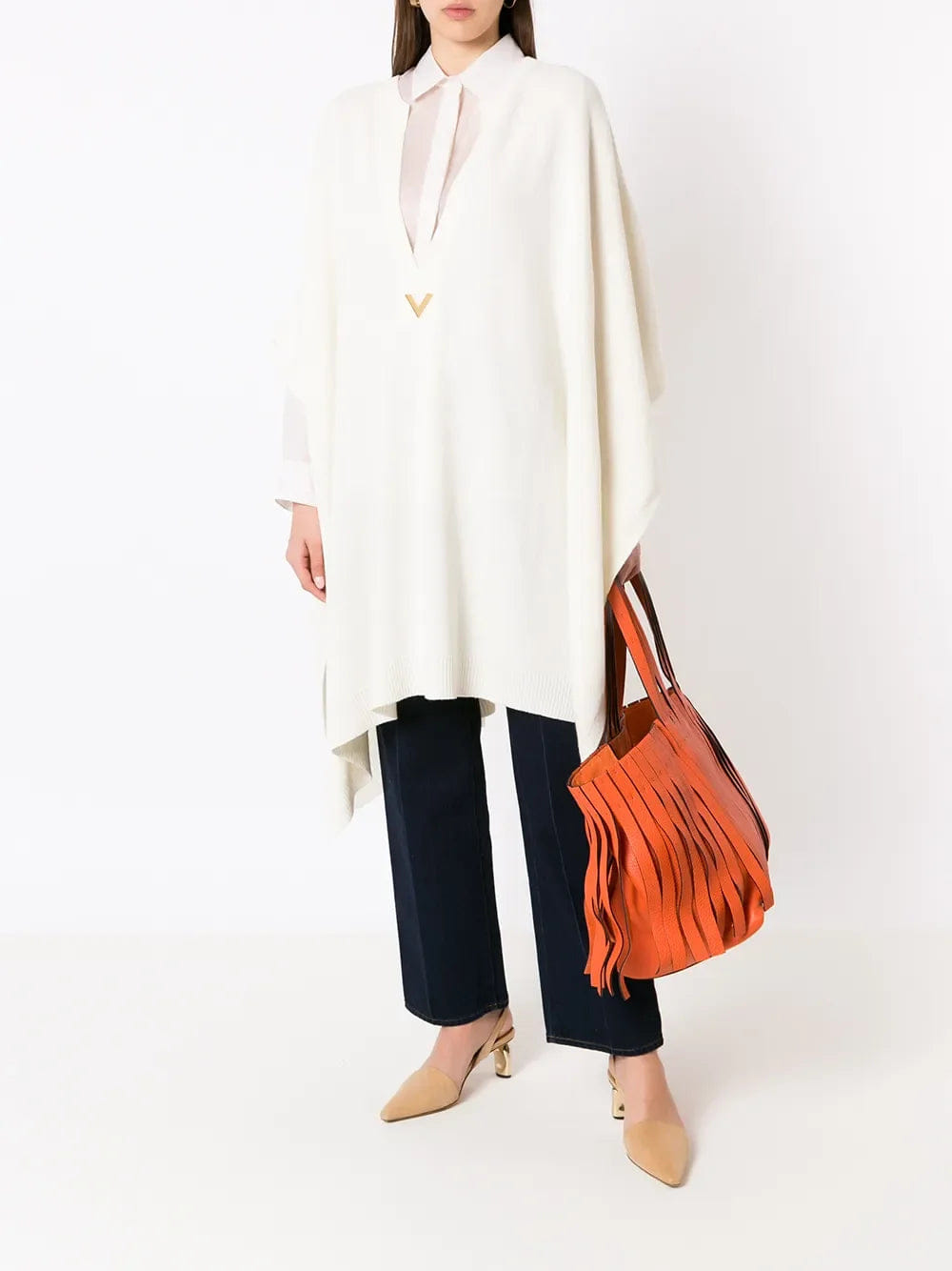 Valentino Garavani Logo - Plaque Knitted Poncho