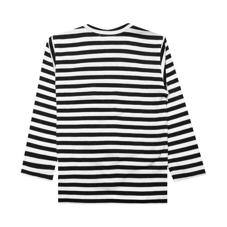 Comme des Garçons PLAY Kids Striped Heart Logo Long-Sleeve T-Shirt Black/White